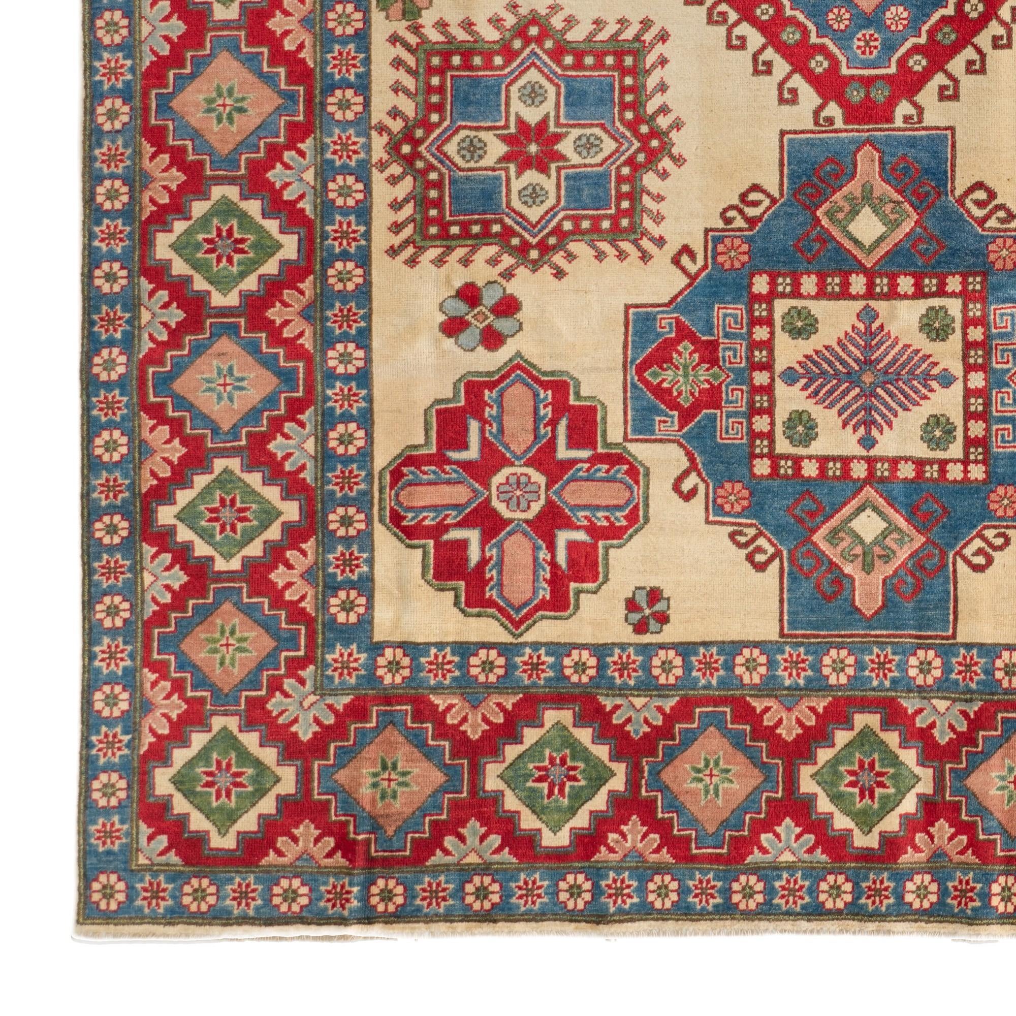 8' x 11' 6 Hand Knotted Kazak Rug