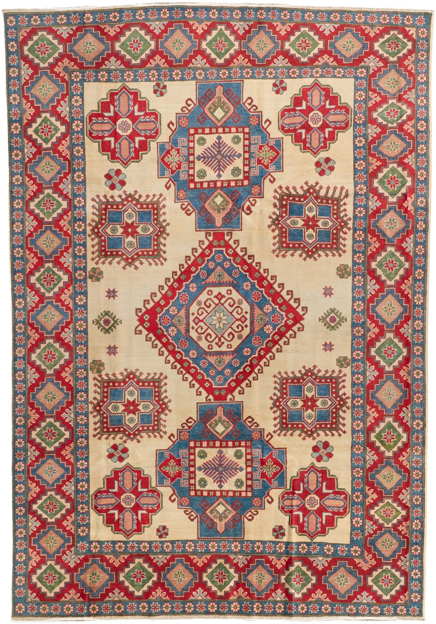 8' x 11' 6 Hand Knotted Kazak Rug