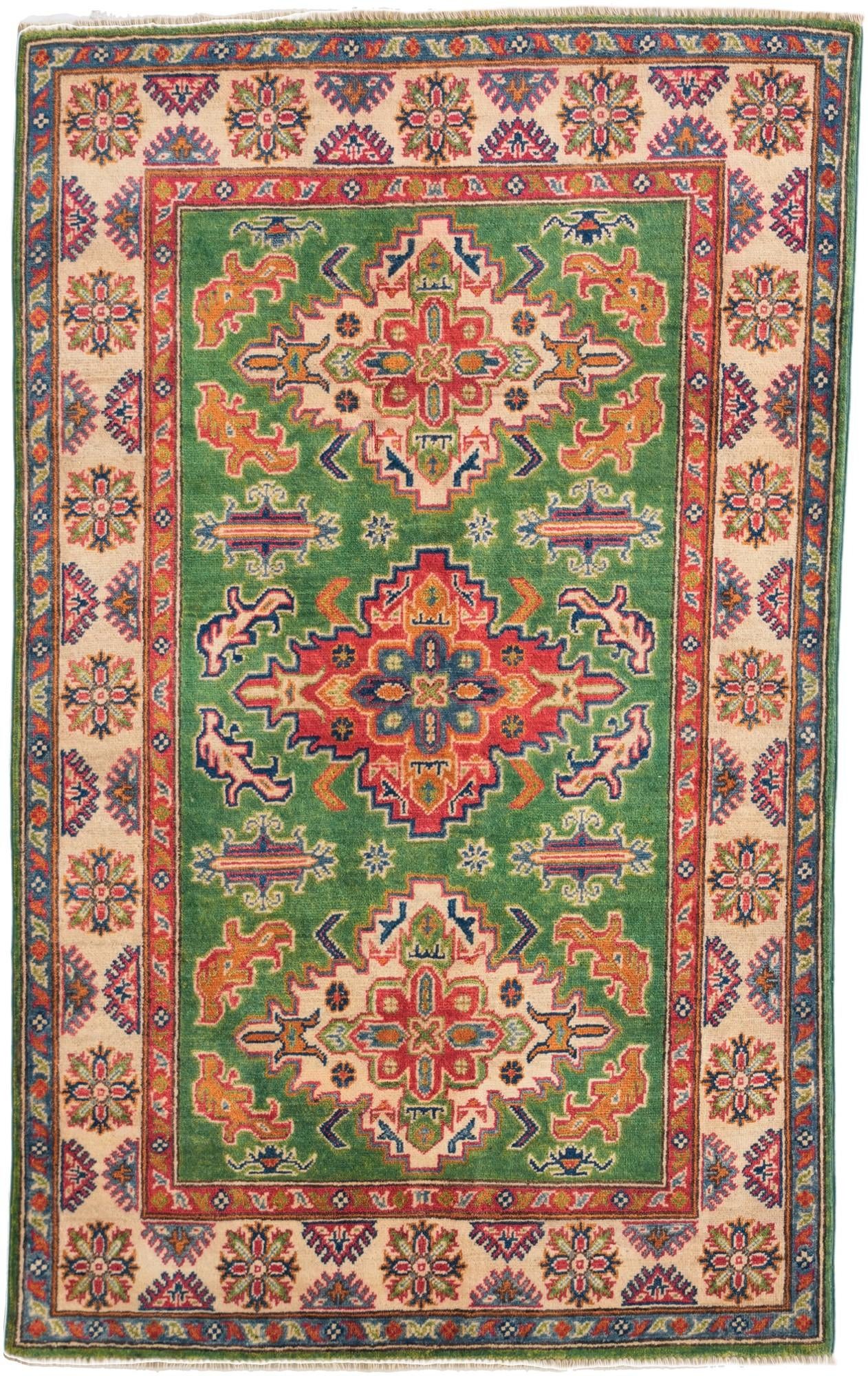 3' 11 x 6' 2 Hand Knotted Kazak Rug