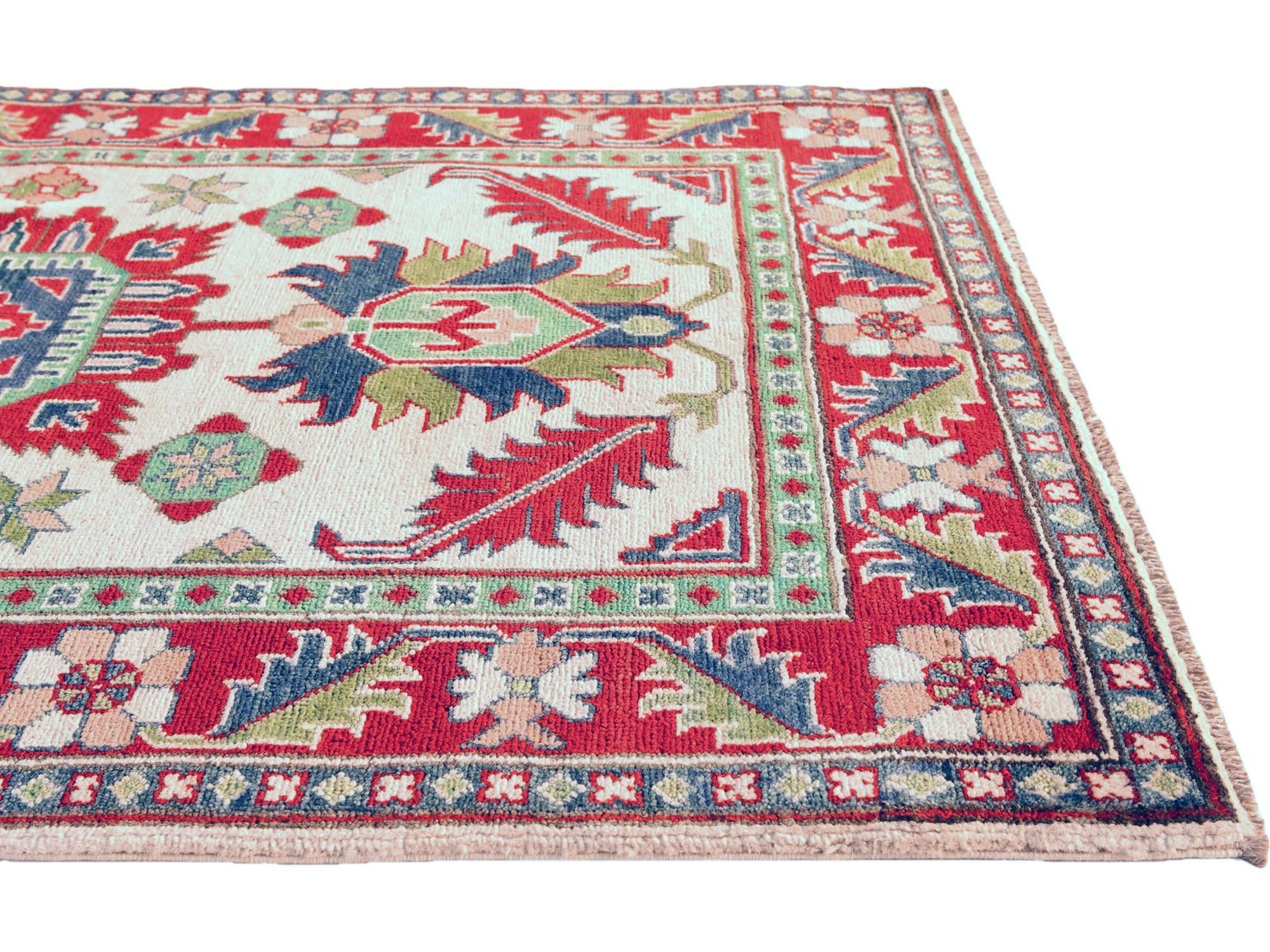 3' 4 x 5' 1 Hand Knotted Kazak Rug