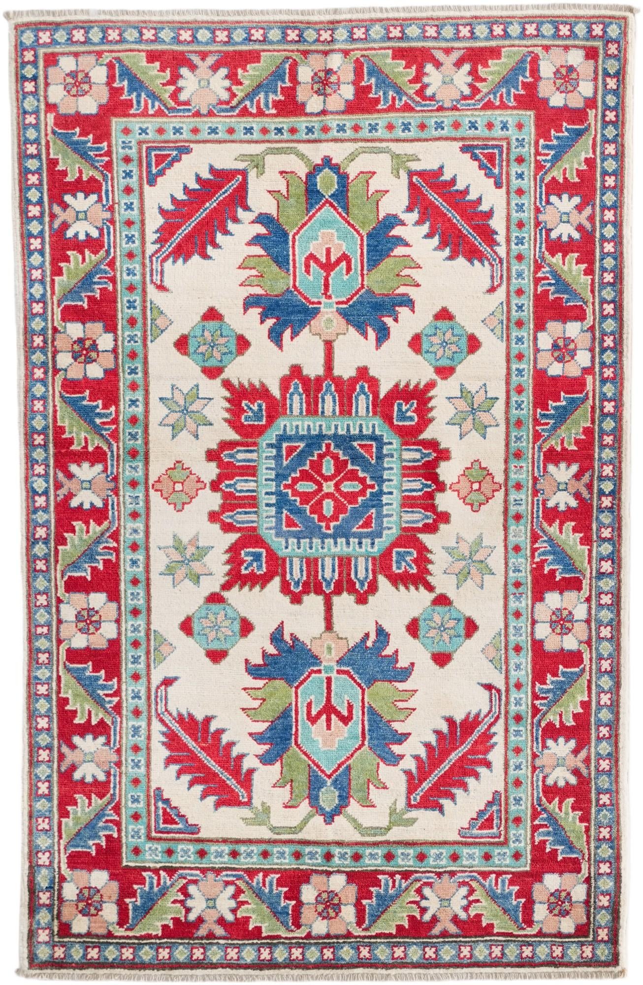 3' 4 x 5' 1 Hand Knotted Kazak Rug