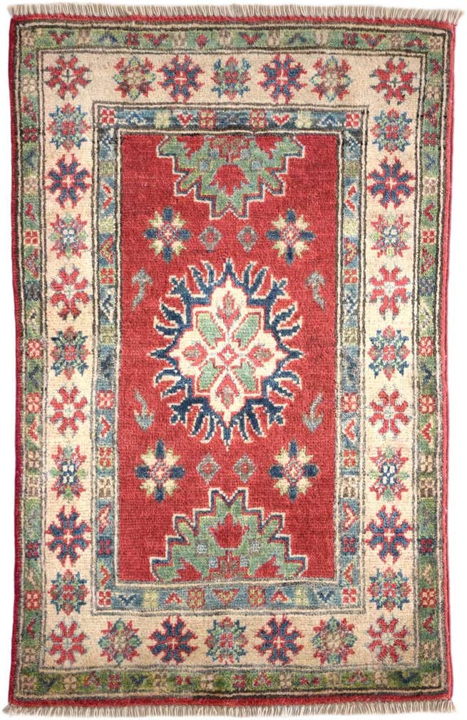 1' 11 x 3' Hand Knotted Kazak Rug