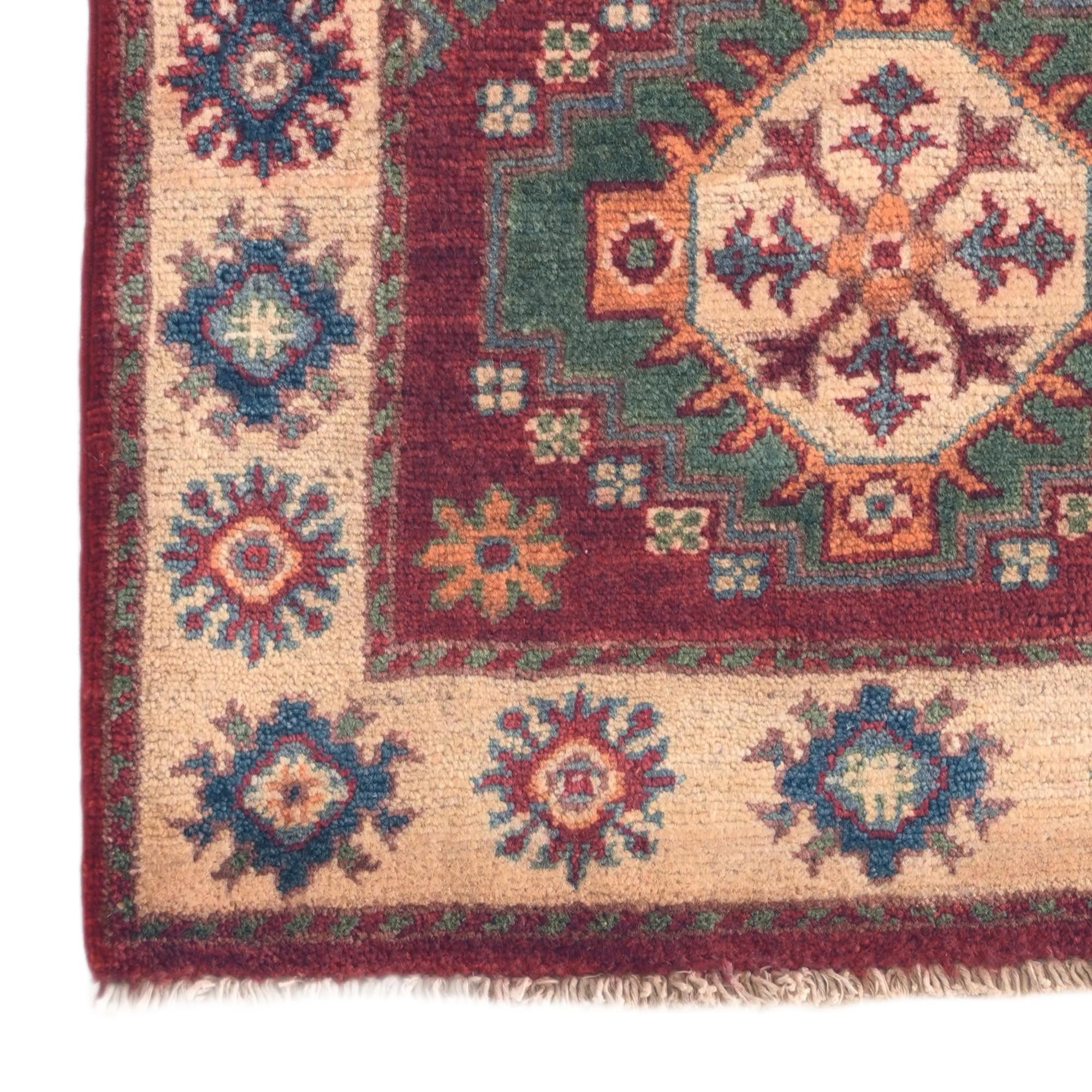 60cm x 85cm Hand Knotted Kazak Rug