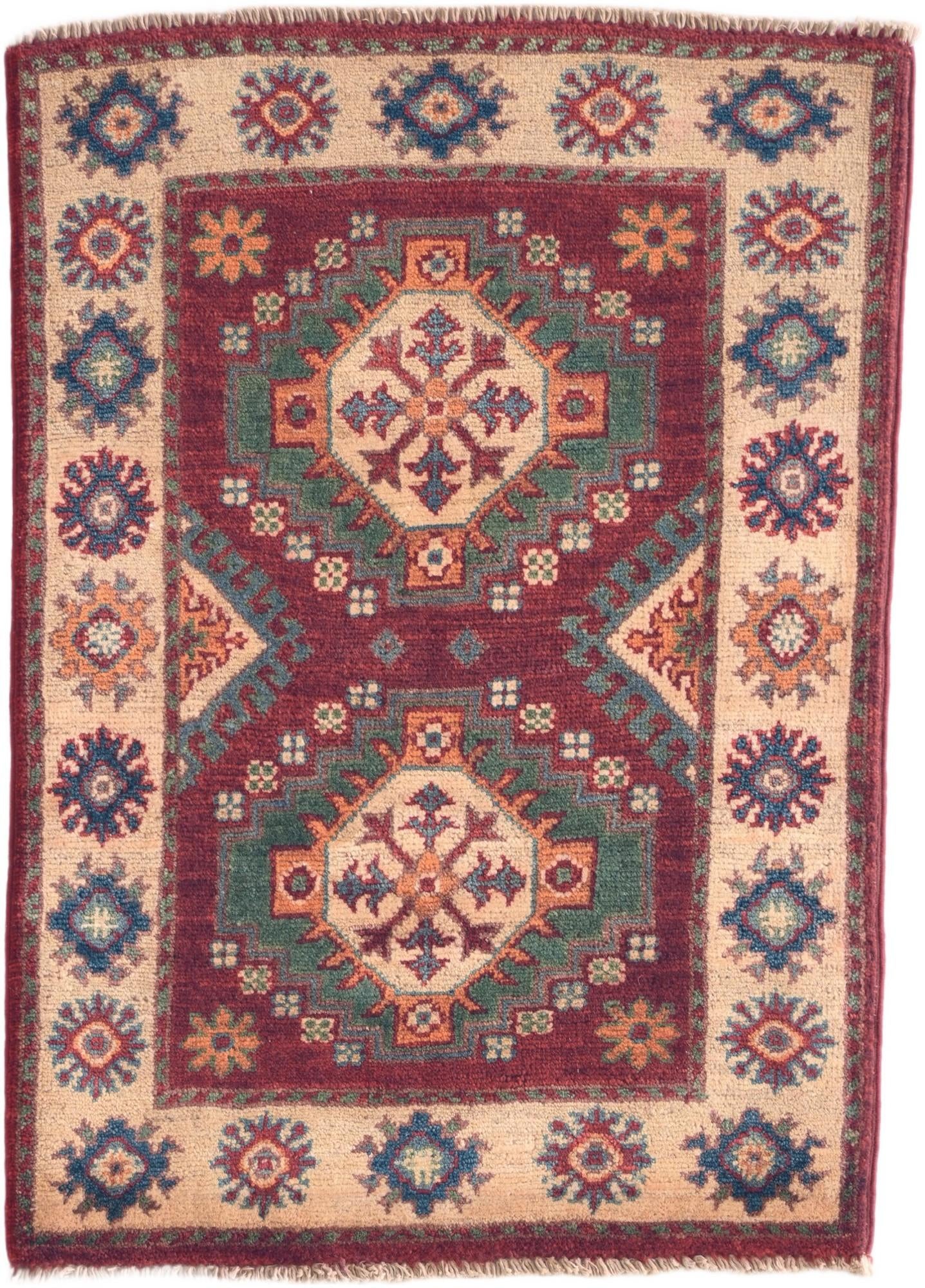 2' x 2' 9 Hand Knotted Kazak Rug