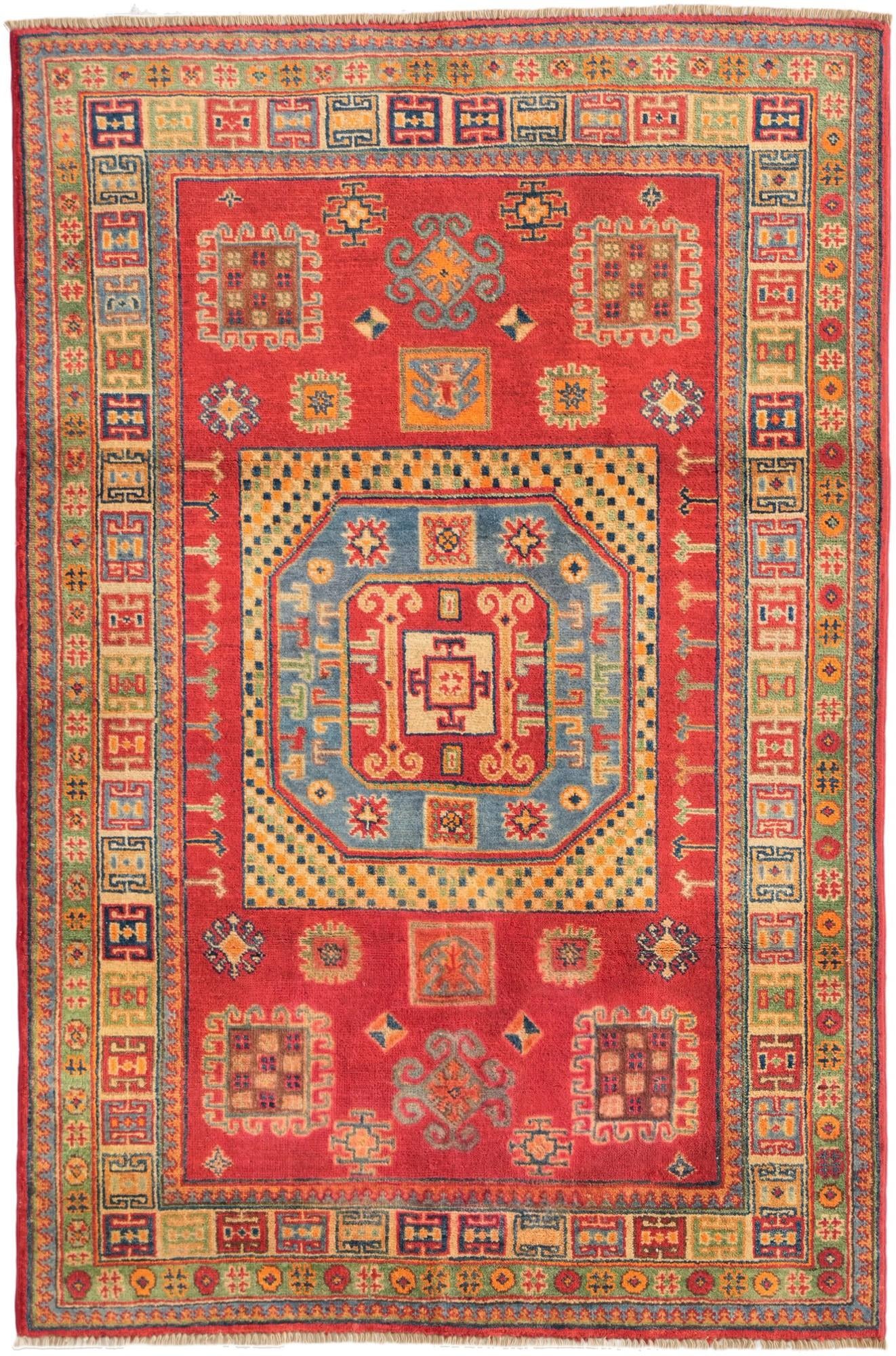 3' 11 x 6' Hand Knotted Kazak Rug