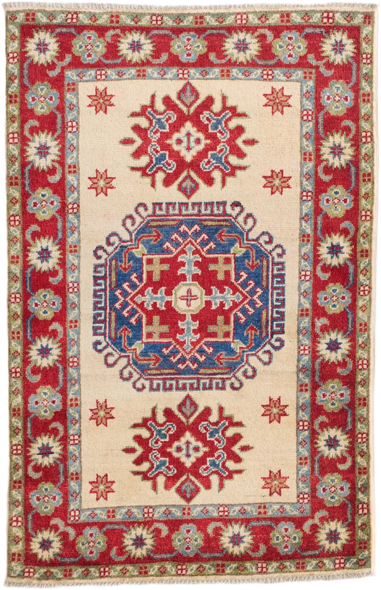 2' 7 x 4' Hand Knotted Kazak Rug