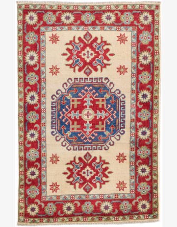 2' 7 x 4' Hand Knotted Kazak Rug