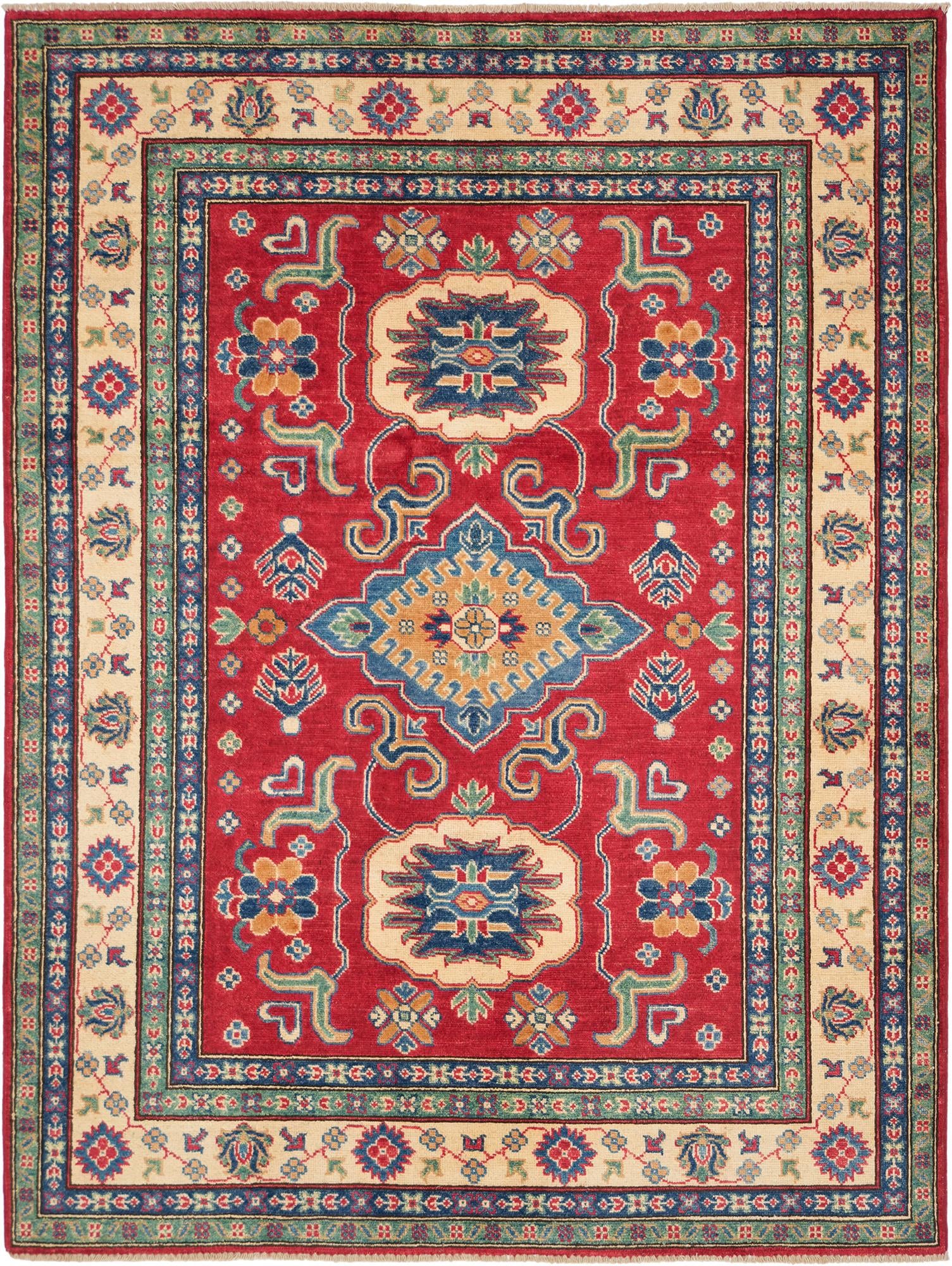 Detail image 2 of 10: 4' 11 x 6' 7 Hand Knotted Kazak Rug