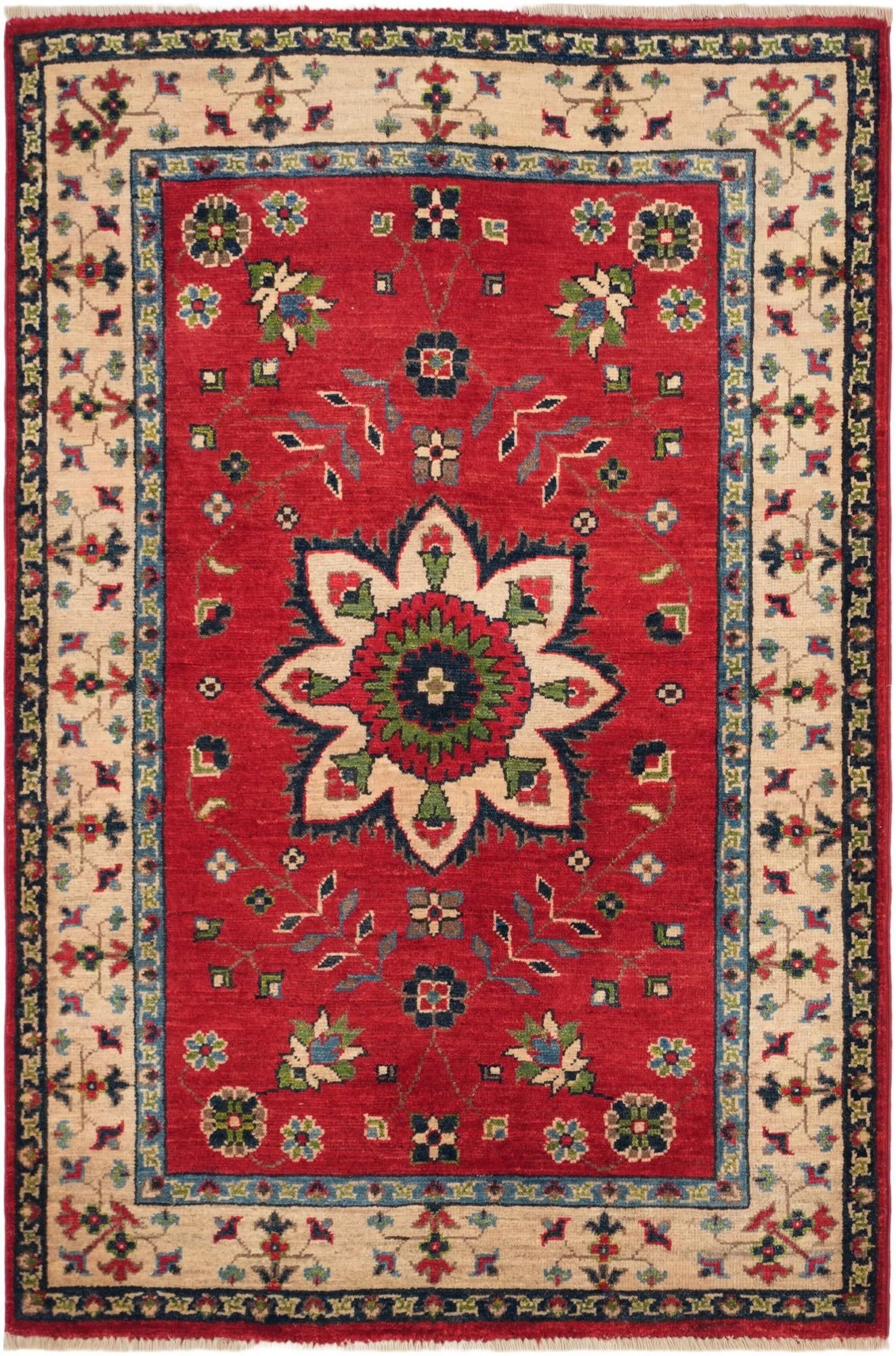 3' 4 x 5' Hand Knotted Kazak Rug