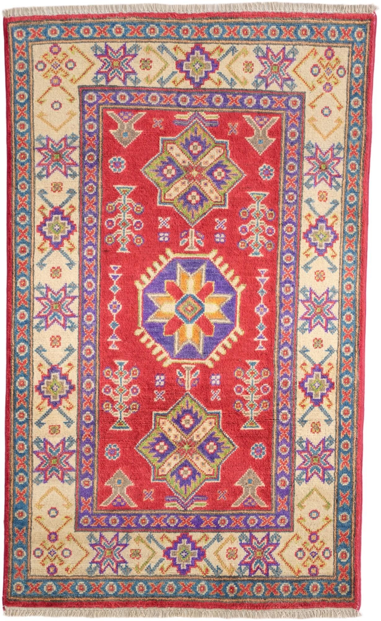 2' 8 x 4' 4 Hand Knotted Kazak Rug