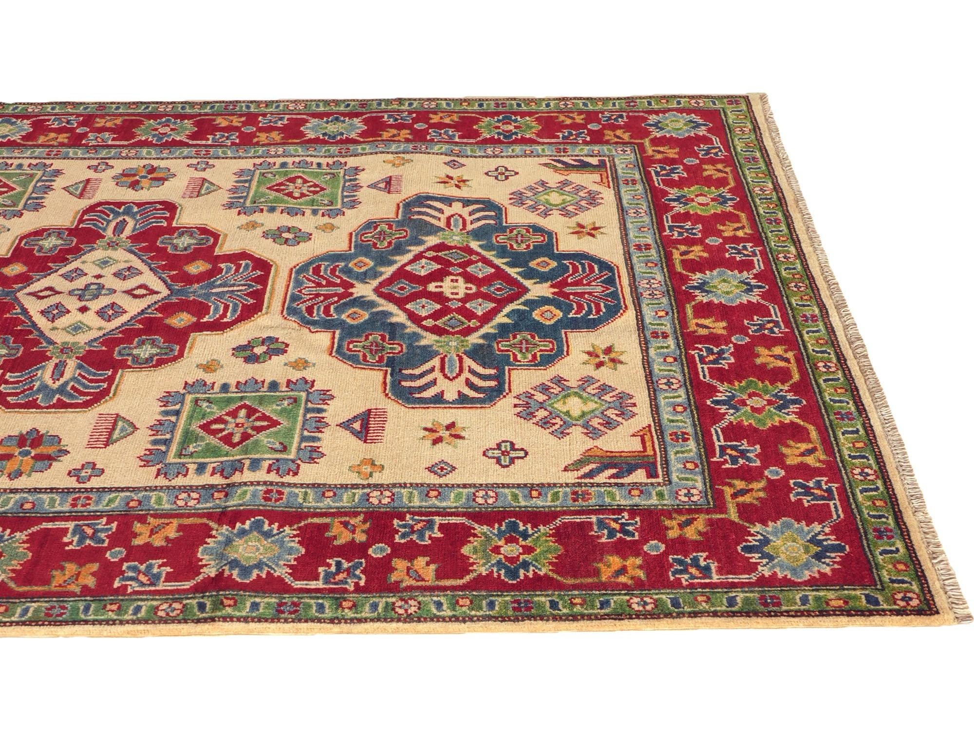 Detail image 6 of 10: 5' 1 x 6' 10 Hand Knotted Kazak Rug
