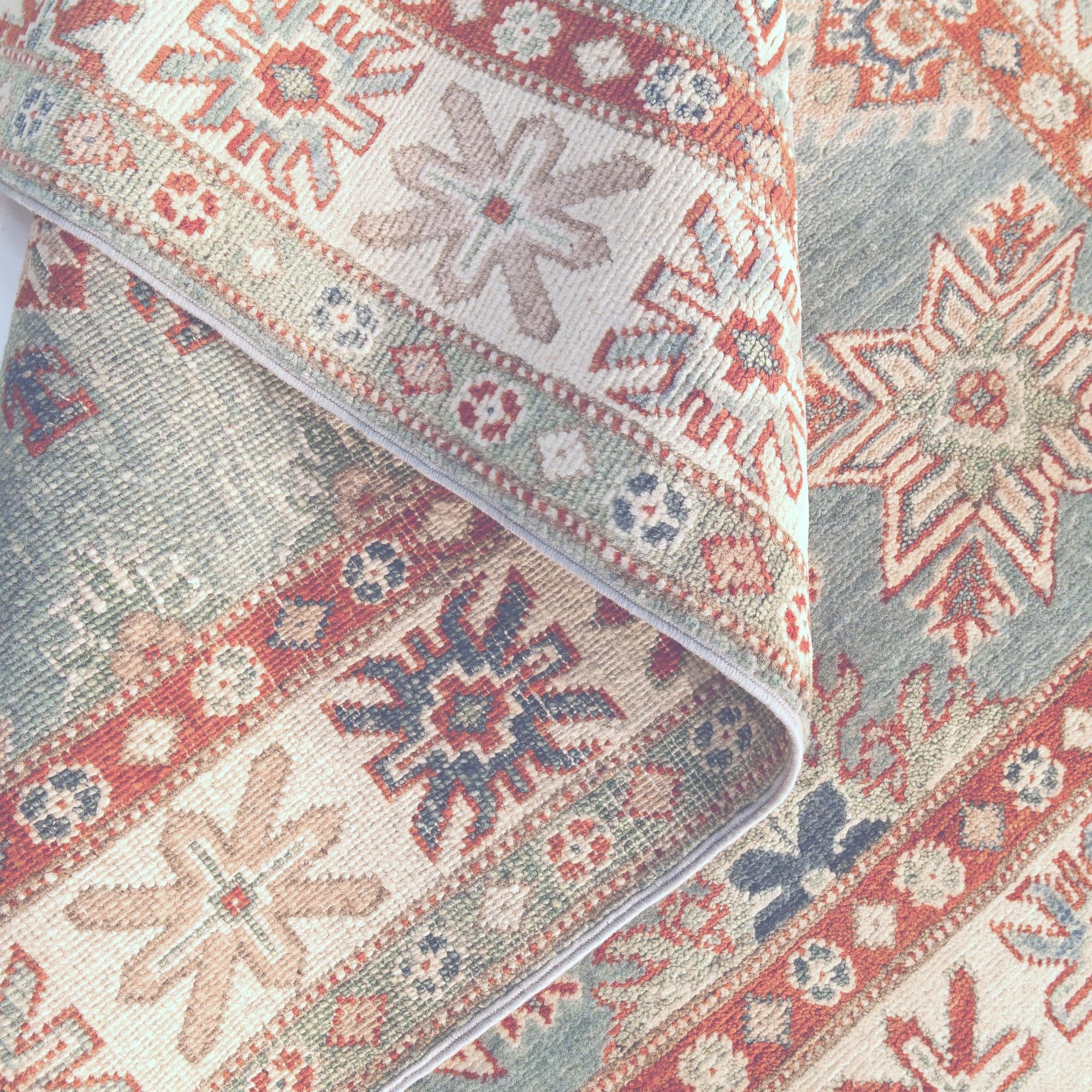 3' 4 x 4' 9 Hand Knotted Kazak Rug