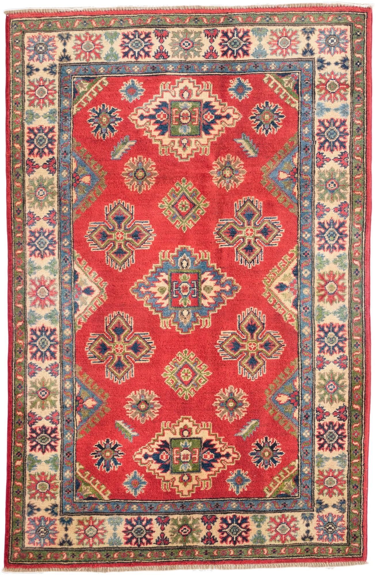 3' 11 x 6' Hand Knotted Kazak Rug