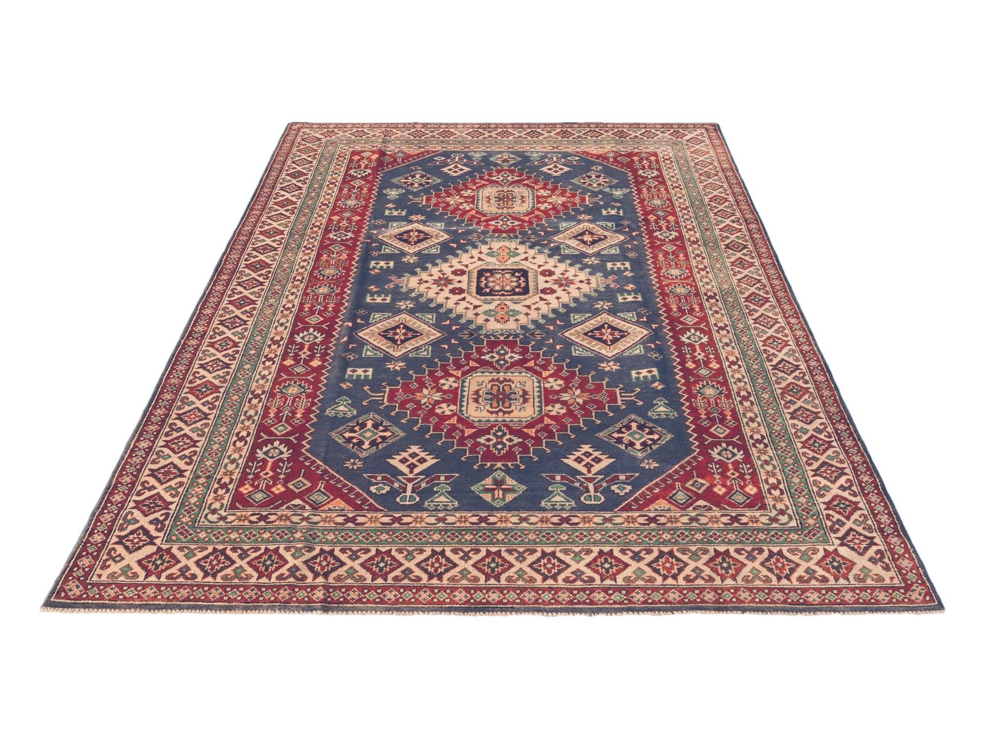 6' x 9' 2 Hand Knotted Kazak Rug