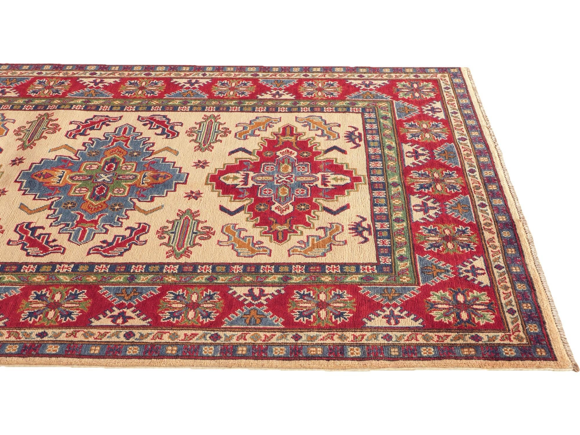 Detail image 6 of 10: 4' 11 x 6' 7 Hand Knotted Kazak Rug