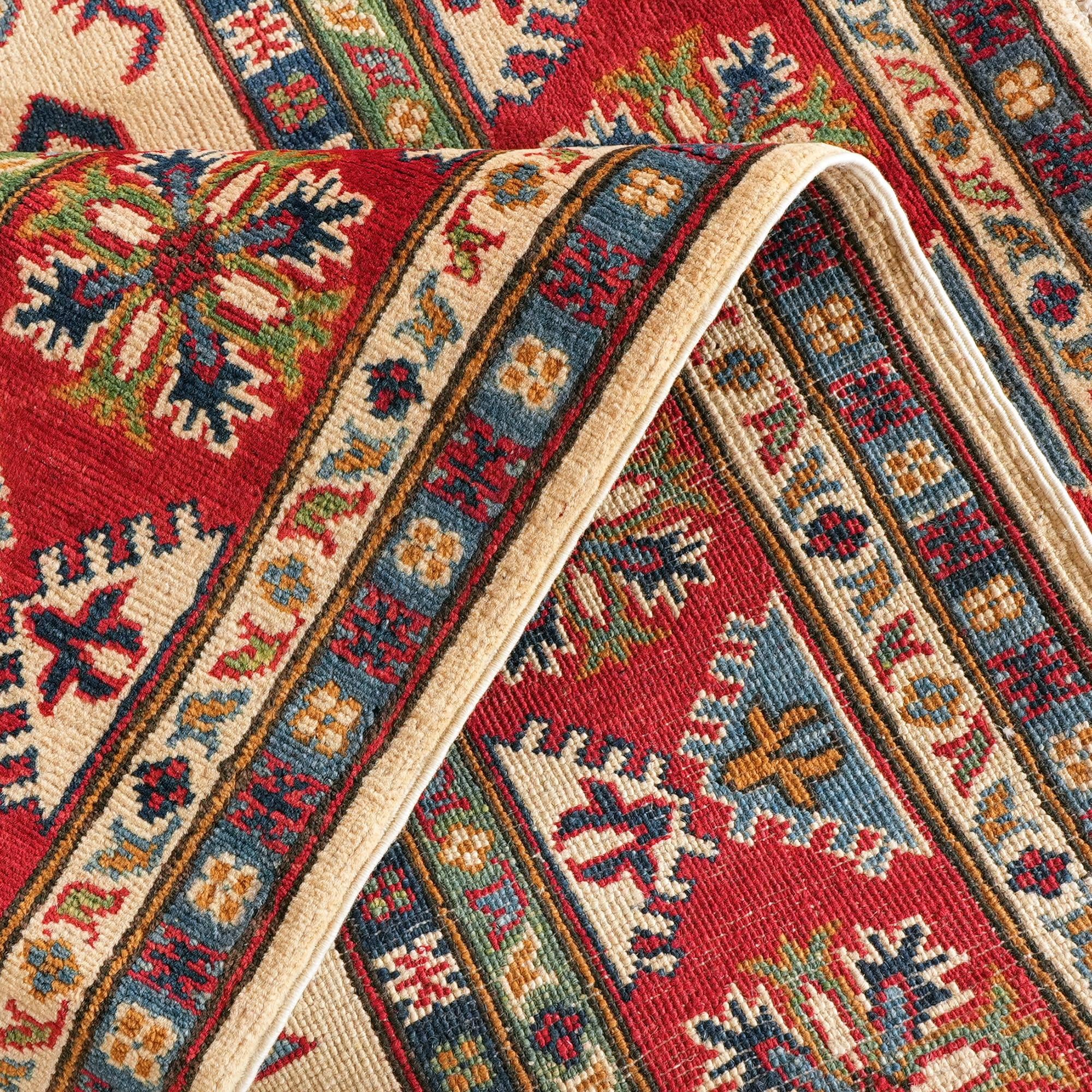 Detail image 8 of 10: 4' 11 x 6' 7 Hand Knotted Kazak Rug