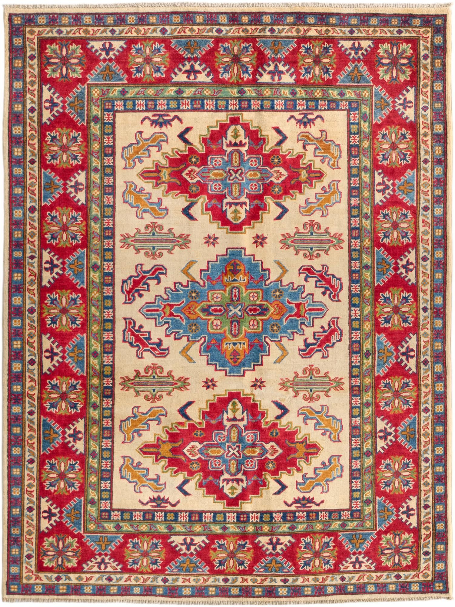 Detail image 2 of 10: 4' 11 x 6' 7 Hand Knotted Kazak Rug