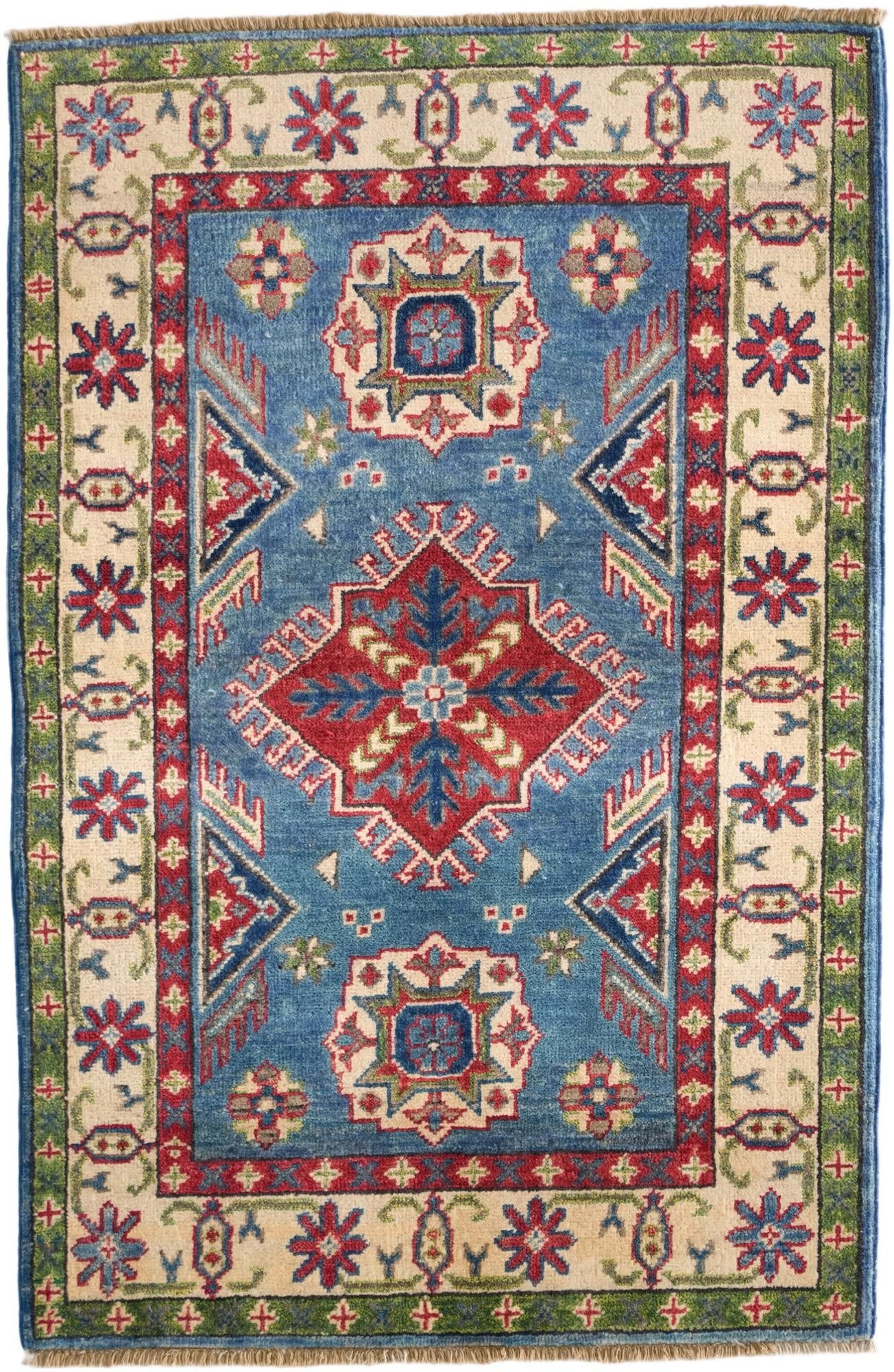 2' 7 x 4' Hand Knotted Kazak Rug