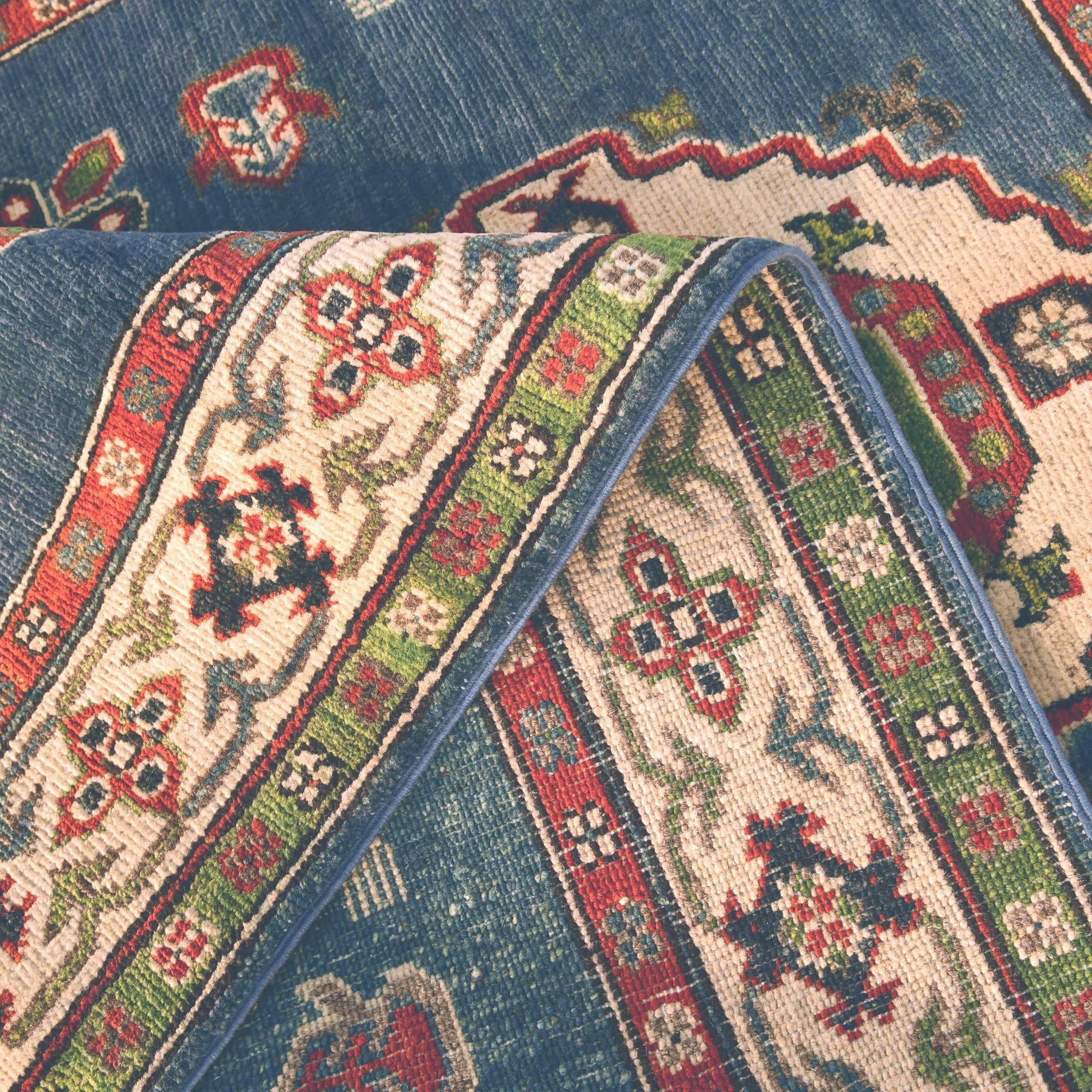 4' x 6' 6 Hand Knotted Kazak Rug