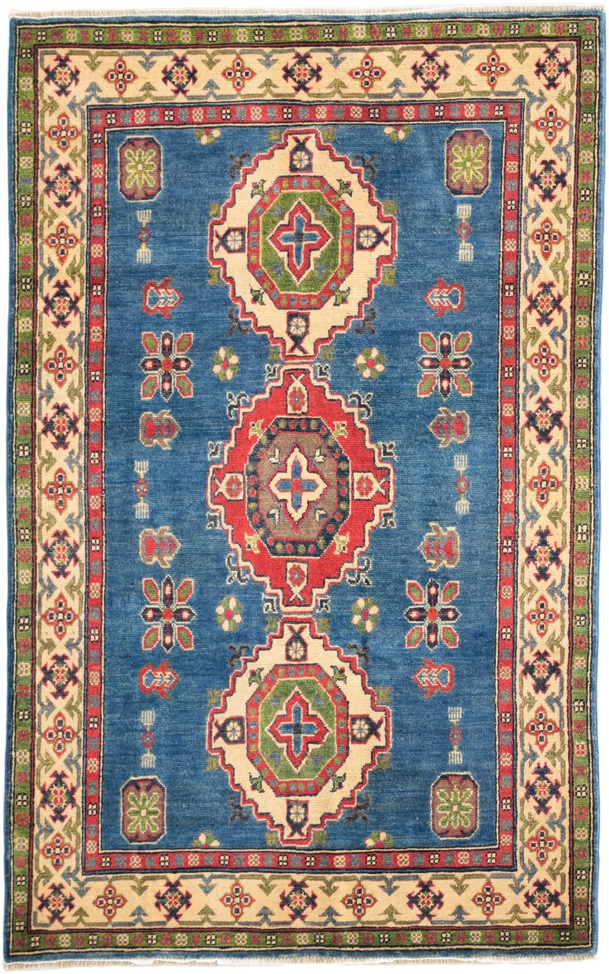 4' x 6' 6 Hand Knotted Kazak Rug