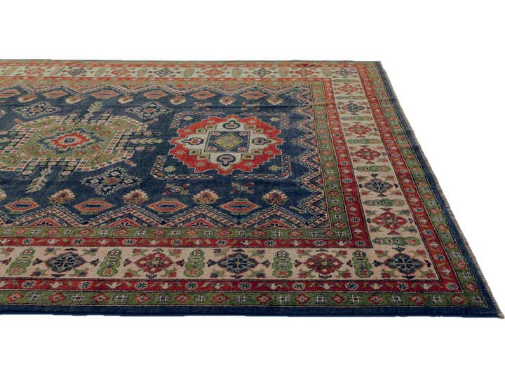 8' x 10' 3 Hand Knotted Kazak Rug
