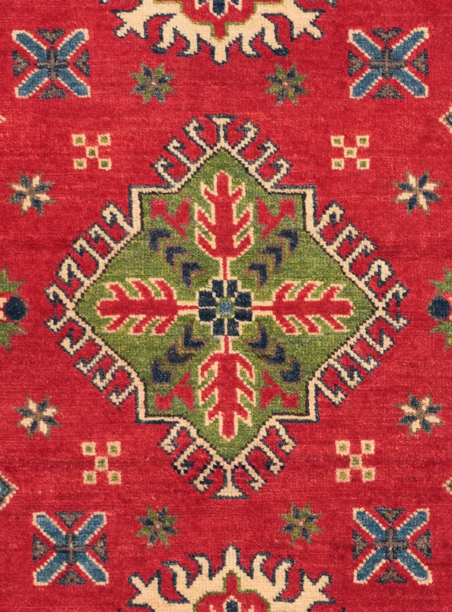 3' 5 x 4' 9 Hand Knotted Kazak Rug