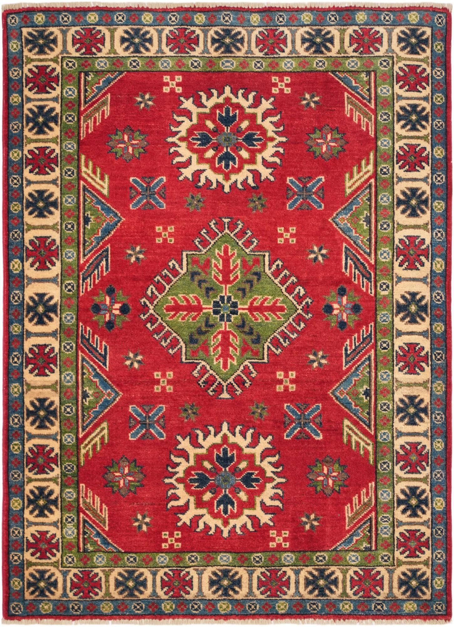 3' 5 x 4' 9 Hand Knotted Kazak Rug