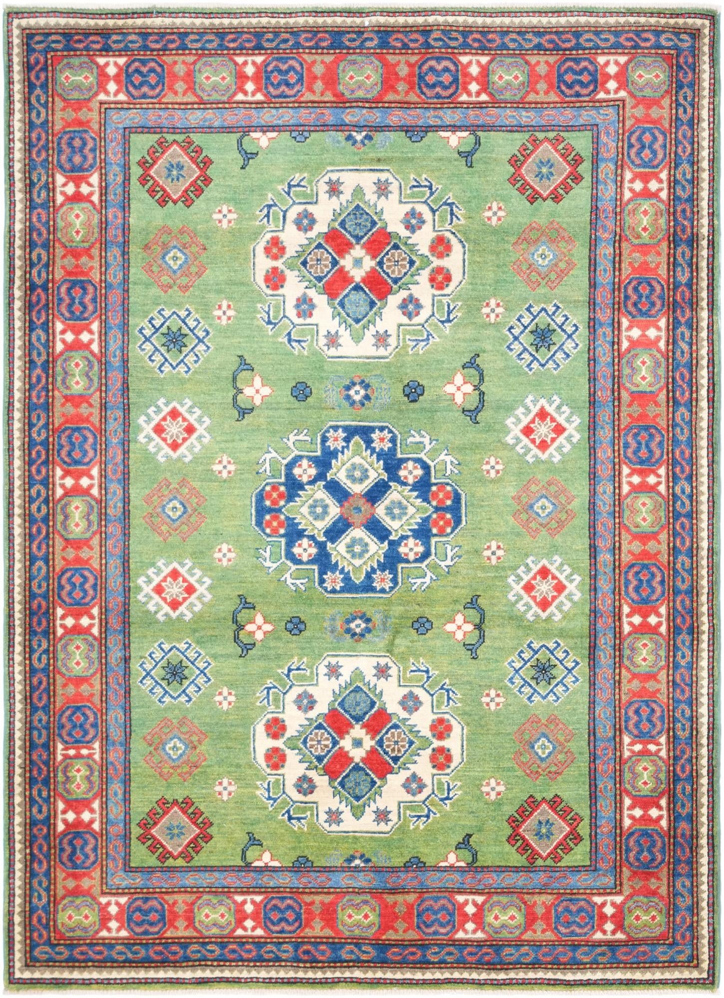 4' 11 x 6' 9 Hand Knotted Kazak Rug