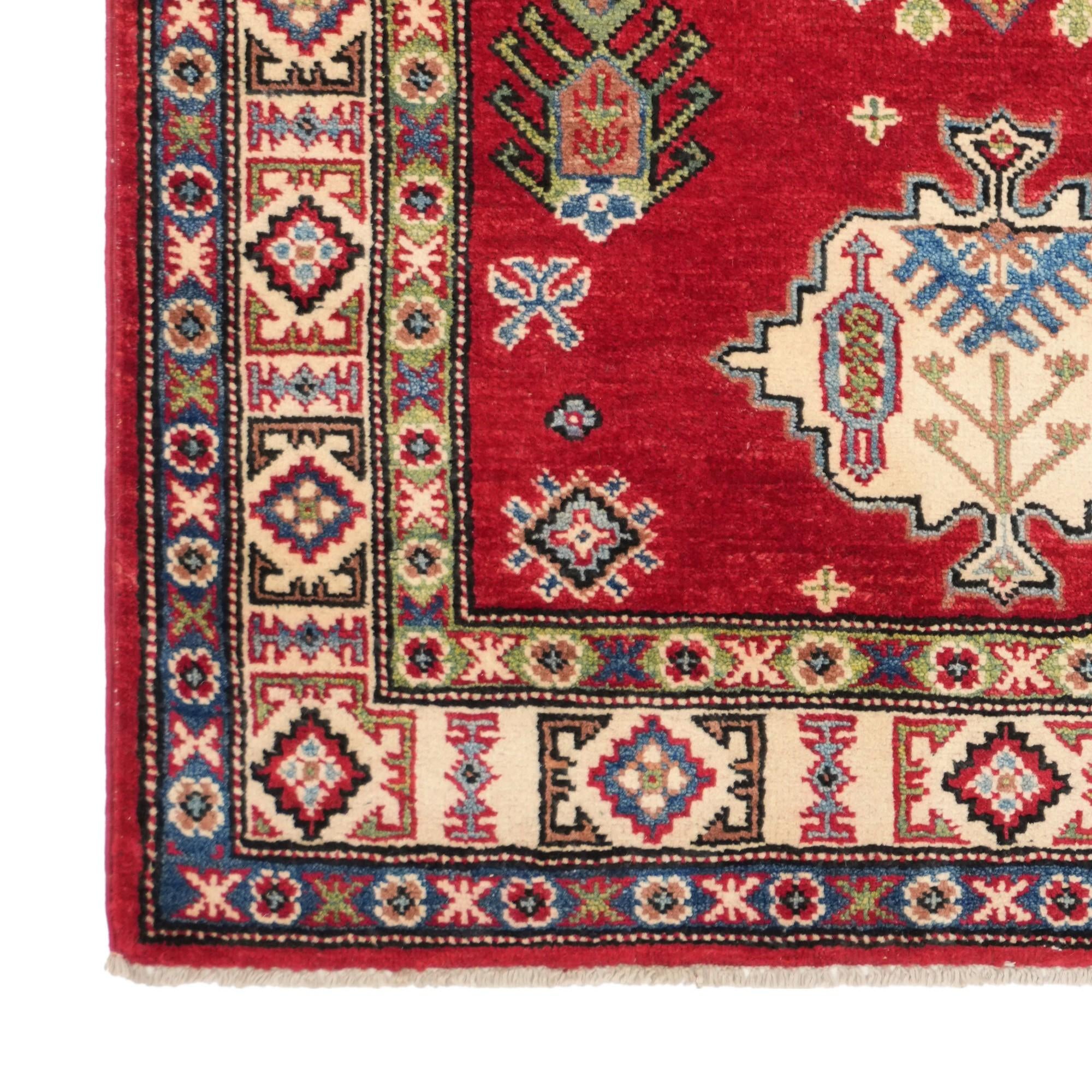 3' 5 x 4' 9 Hand Knotted Kazak Rug