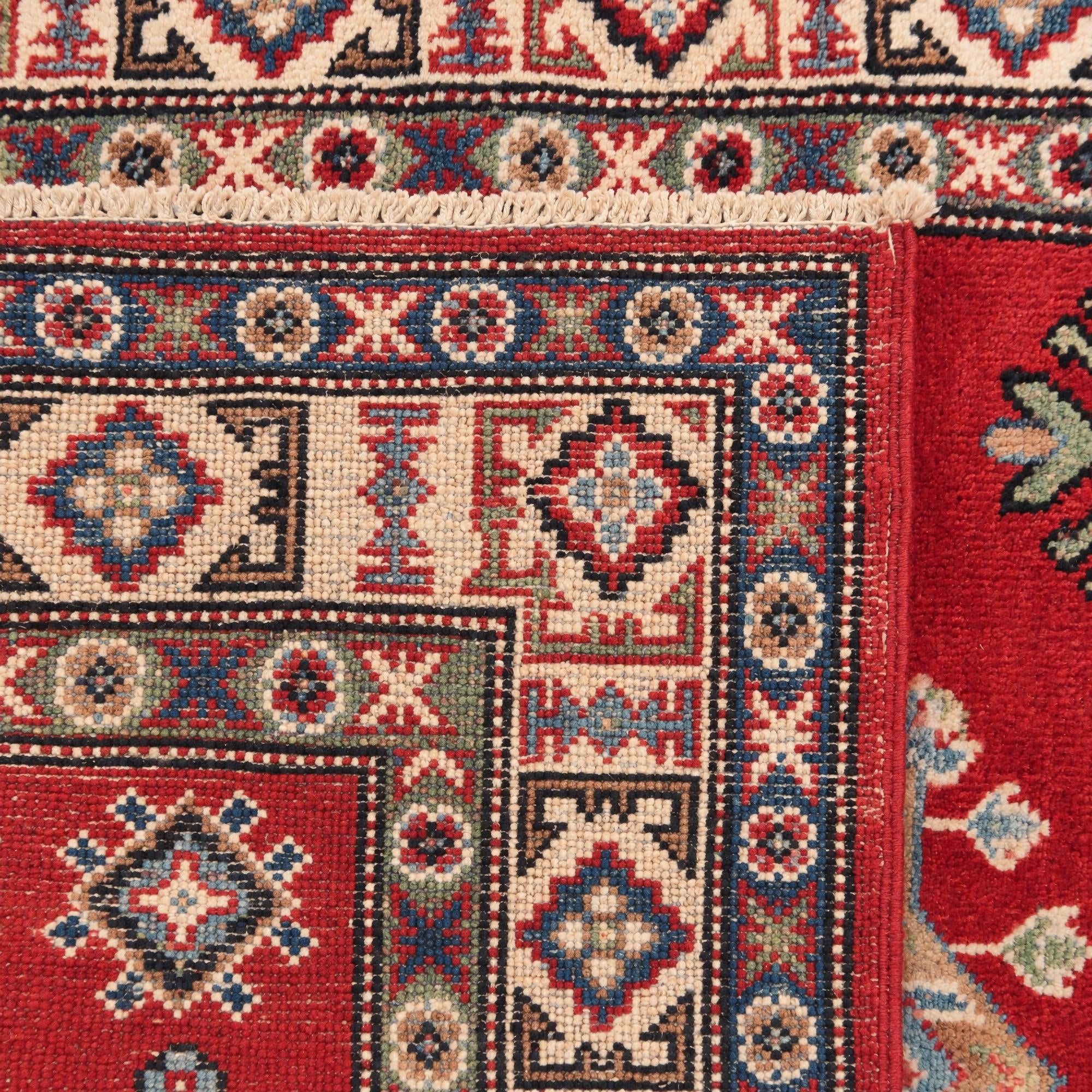 3' 5 x 4' 9 Hand Knotted Kazak Rug