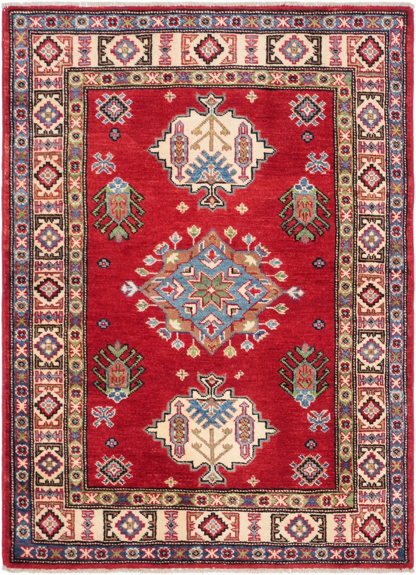 3' 5 x 4' 9 Hand Knotted Kazak Rug