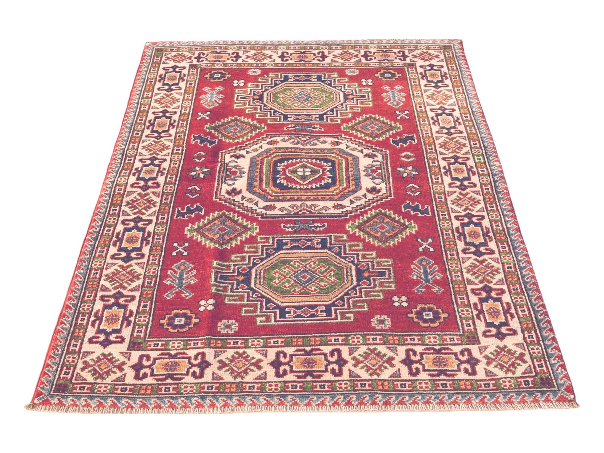 3' 3 x 4' 10 Hand Knotted Kazak Rug