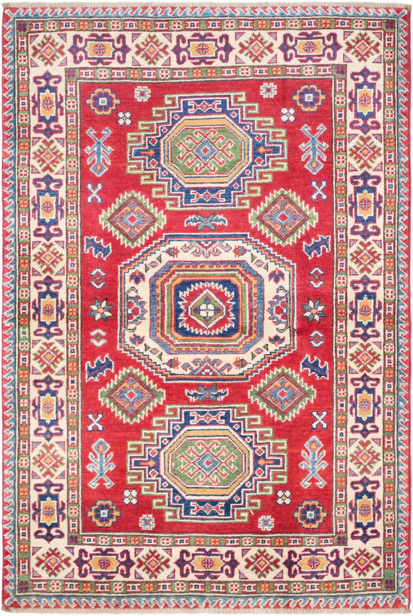 3' 3 x 4' 10 Hand Knotted Kazak Rug