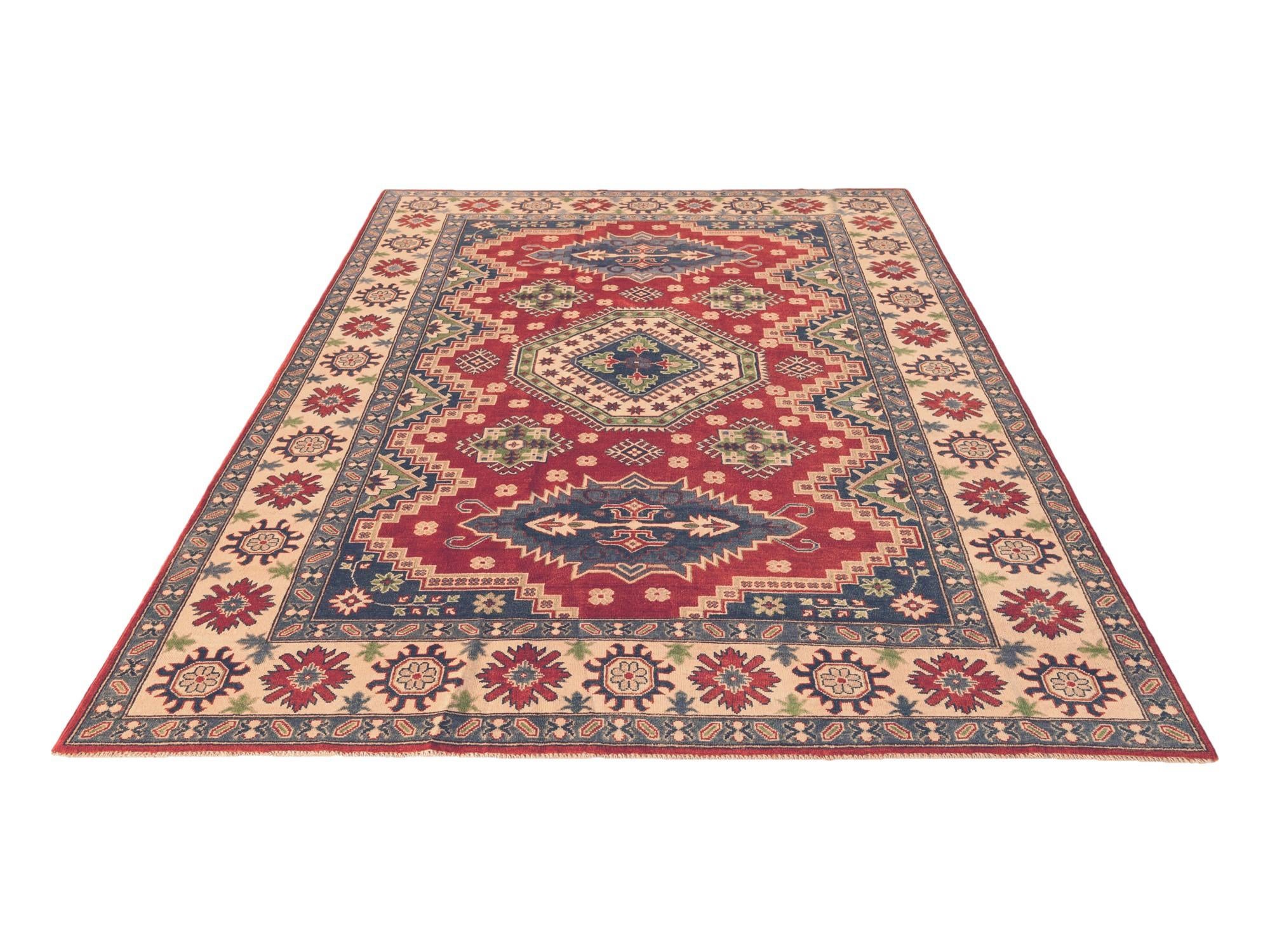 6' 11 x 9' 11 Hand Knotted Kazak Rug