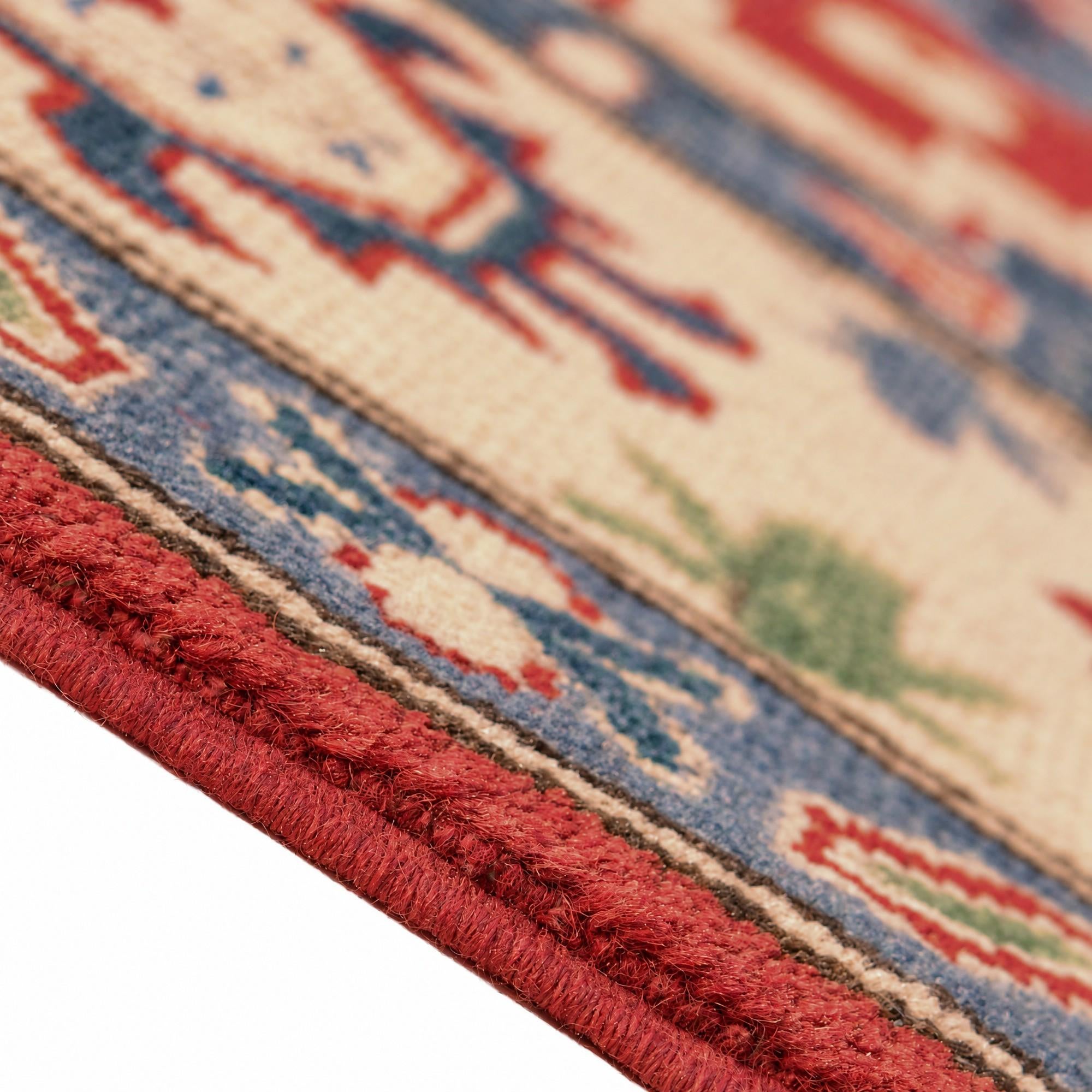 6' 11 x 9' 11 Hand Knotted Kazak Rug
