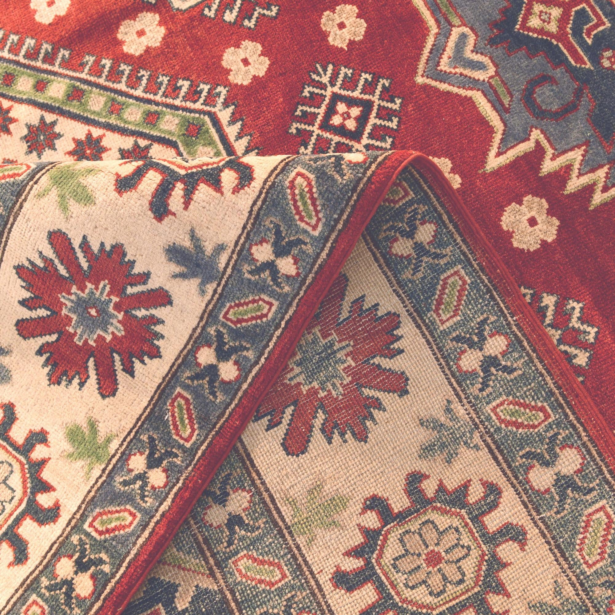 6' 11 x 9' 11 Hand Knotted Kazak Rug