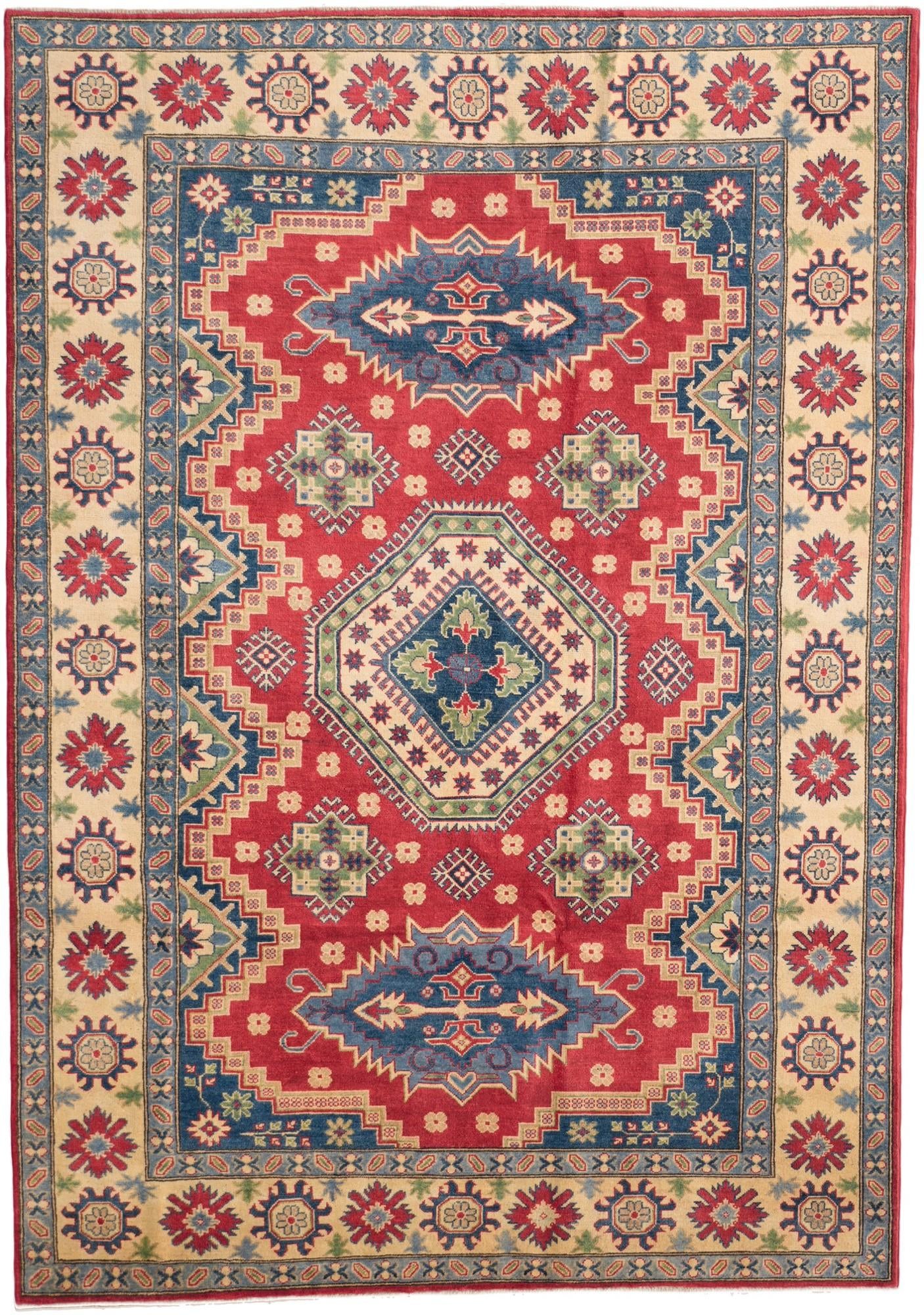 6' 11 x 9' 11 Hand Knotted Kazak Rug