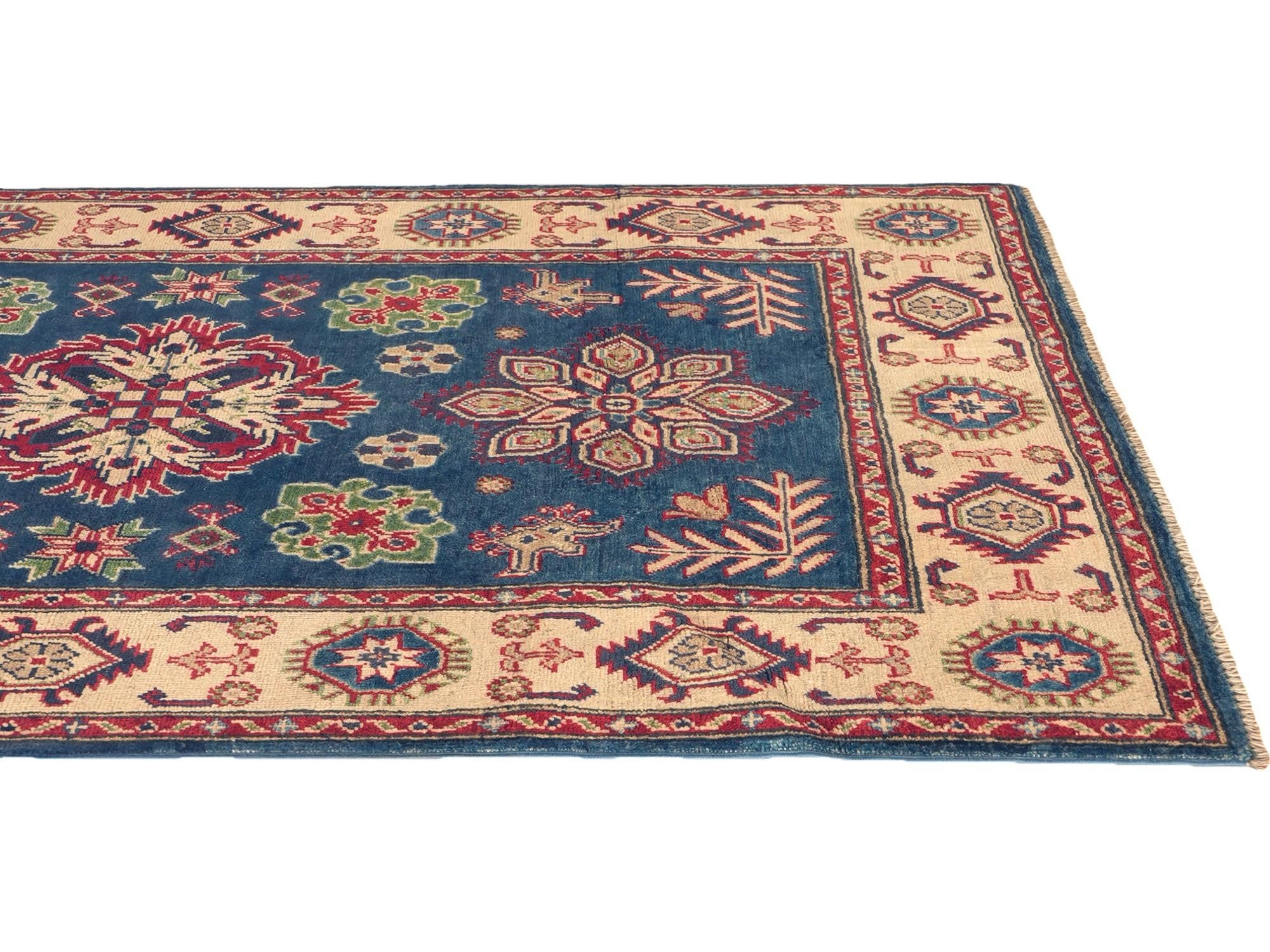 Detail image 6 of 10: 3' 11 x 5' 10 Hand Knotted Kazak Rug