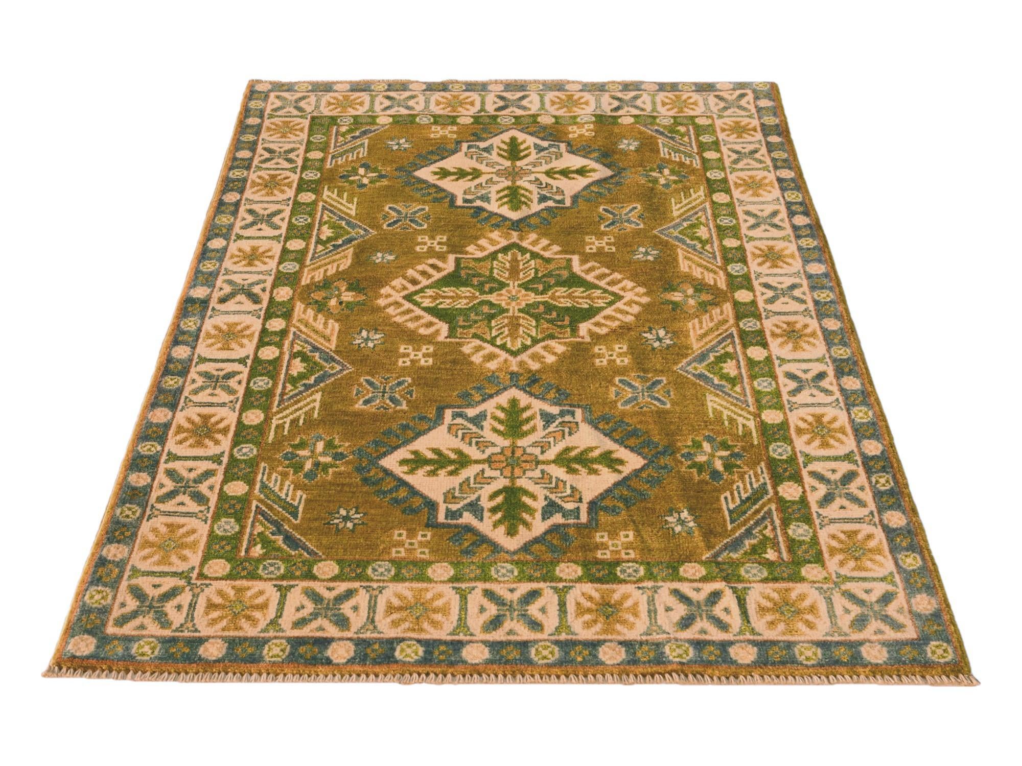 3' 3 x 4' 11 Hand Knotted Kazak Rug