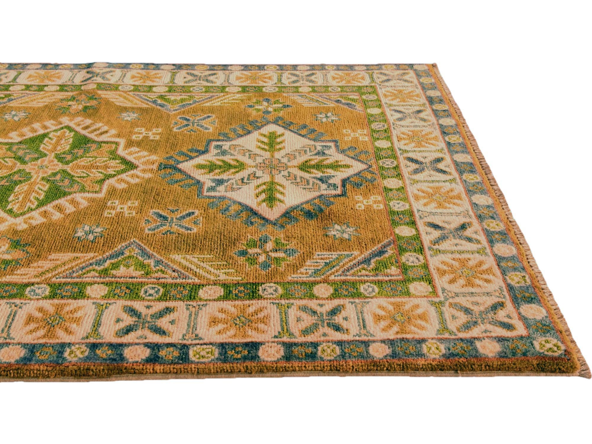 3' 3 x 4' 11 Hand Knotted Kazak Rug