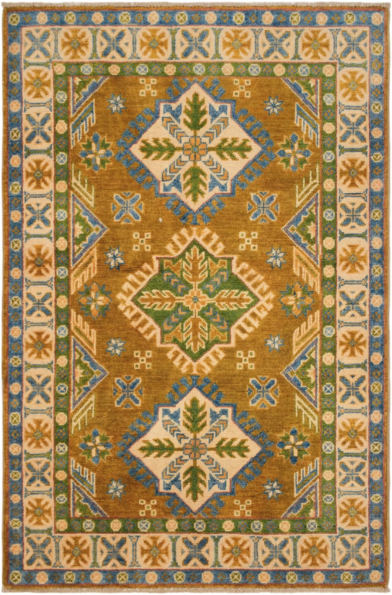 3' 3 x 4' 11 Hand Knotted Kazak Rug