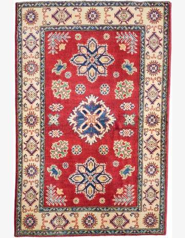 3' 4 x 5' Hand Knotted Kazak Rug