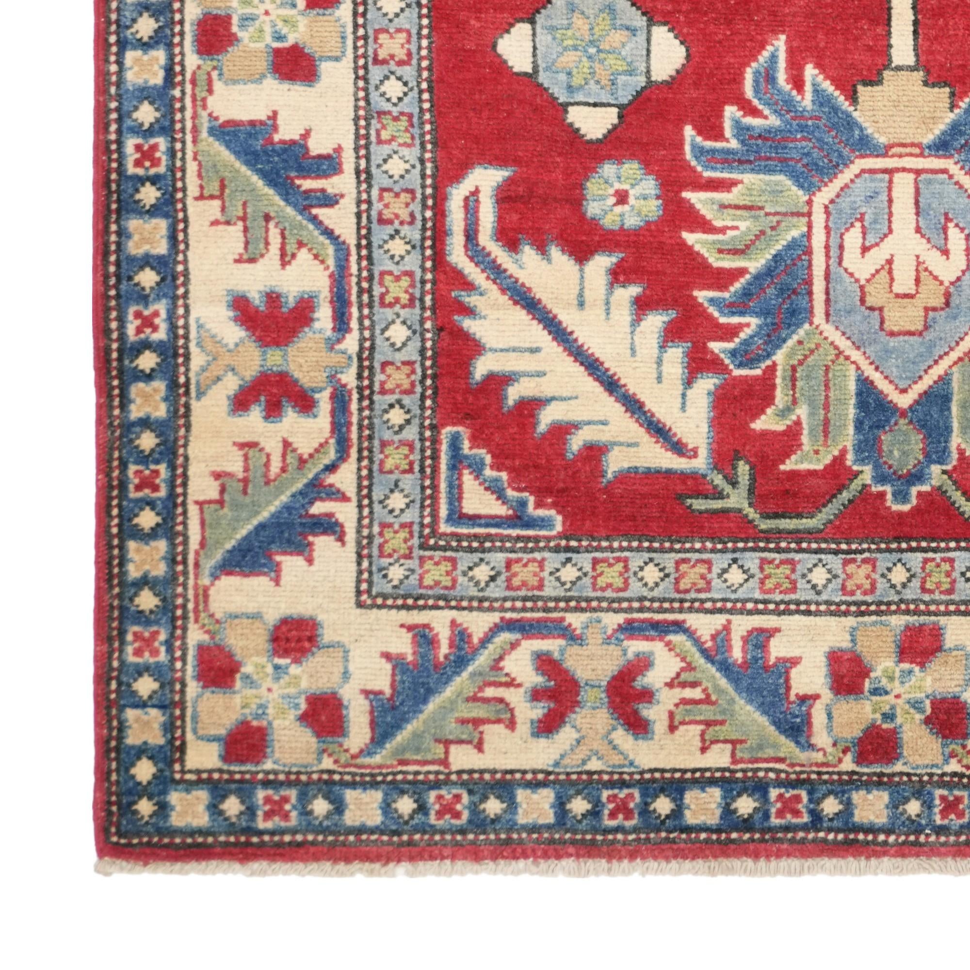 3' 5 x 5' 3 Hand Knotted Kazak Rug
