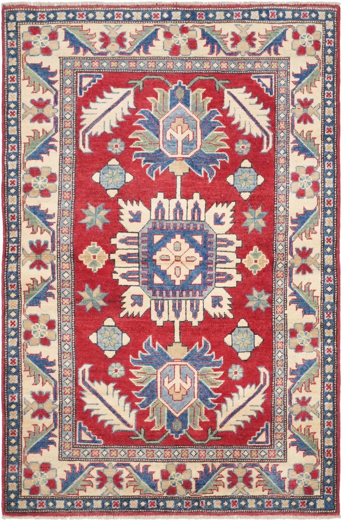 3' 5 x 5' 3 Hand Knotted Kazak Rug