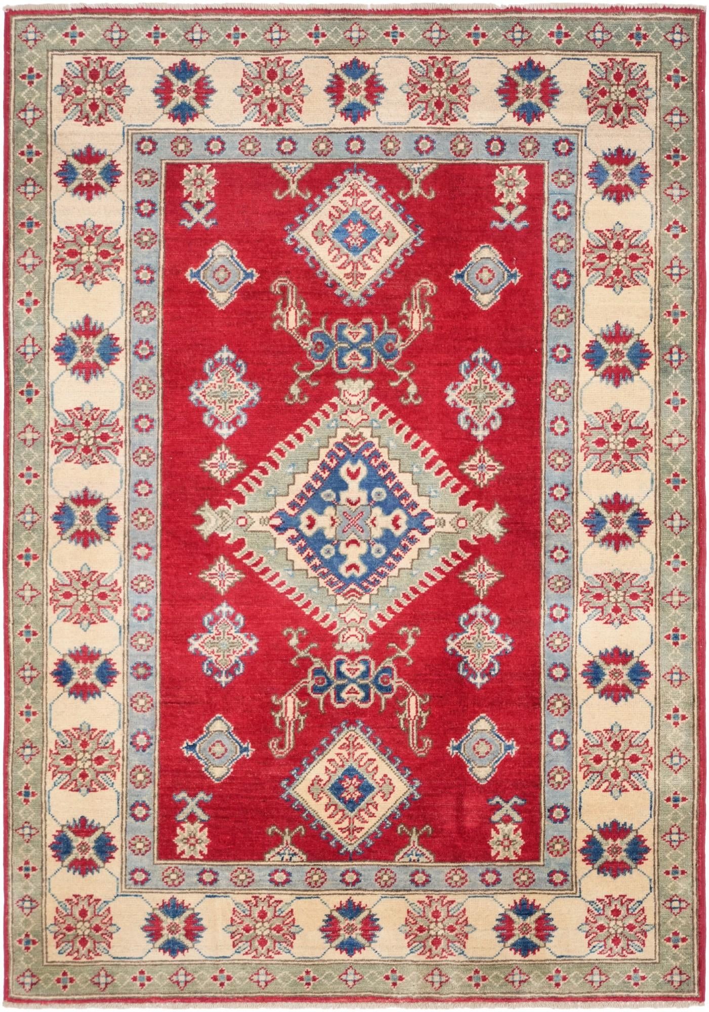 4' x 5' 8 Hand Knotted Kazak Rug