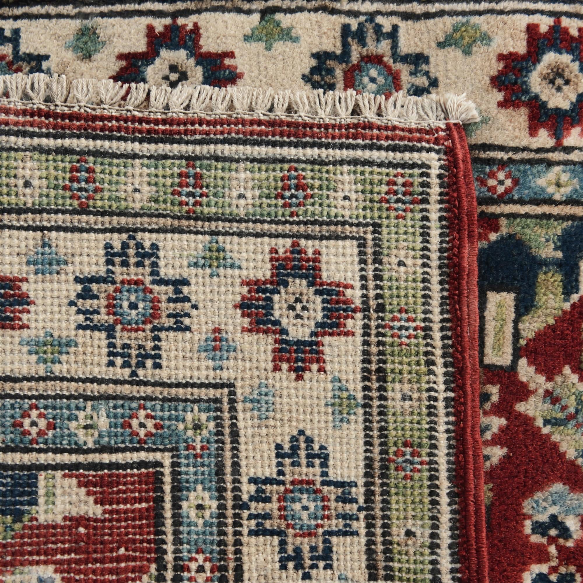 55cm x 90cm Hand Knotted Kazak Rug