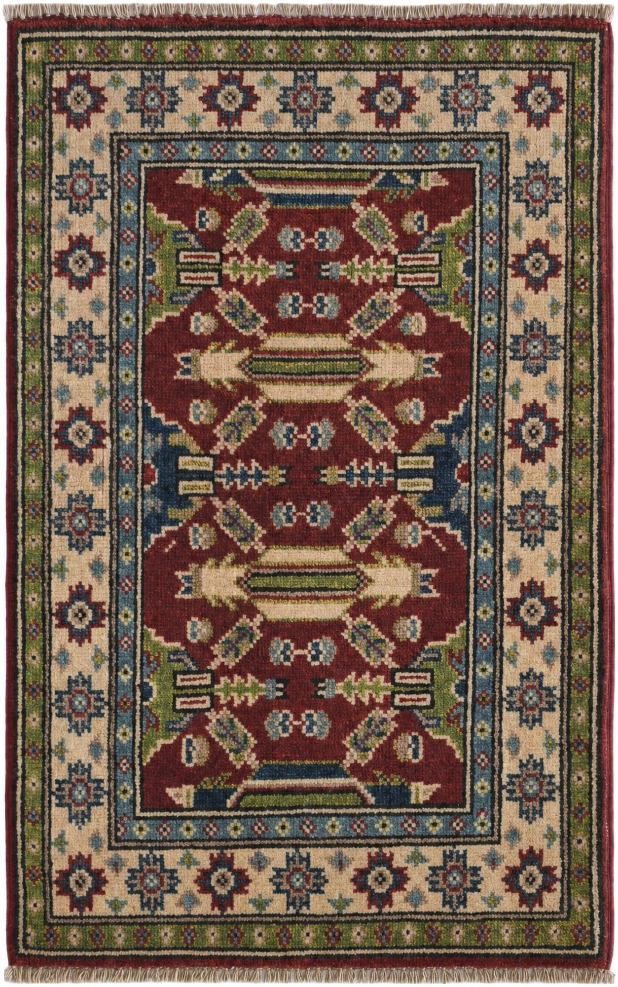 1' 10 x 2' 11 Hand Knotted Kazak Rug
