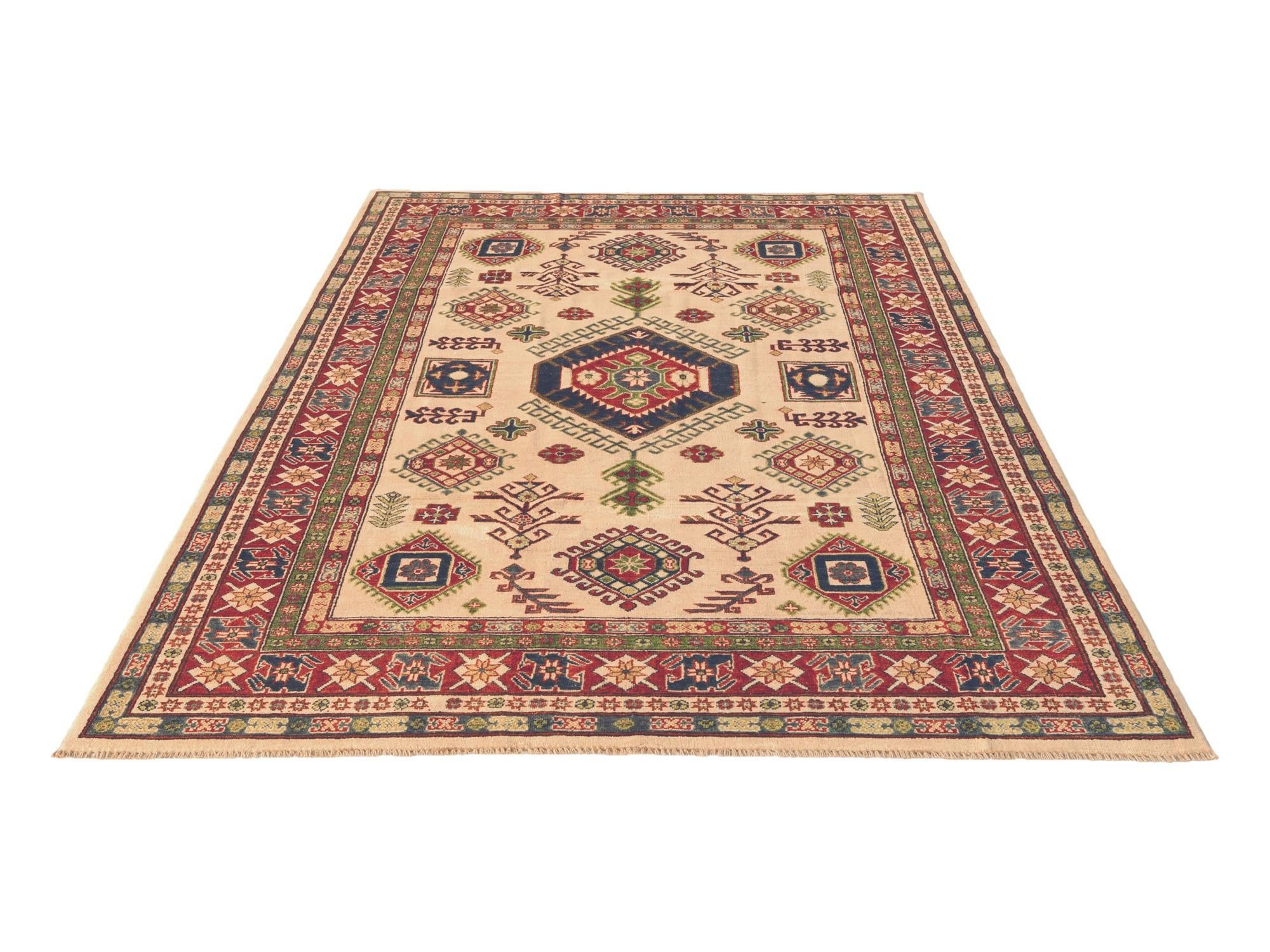 6' 8 x 9' 9 Hand Knotted Kazak Rug