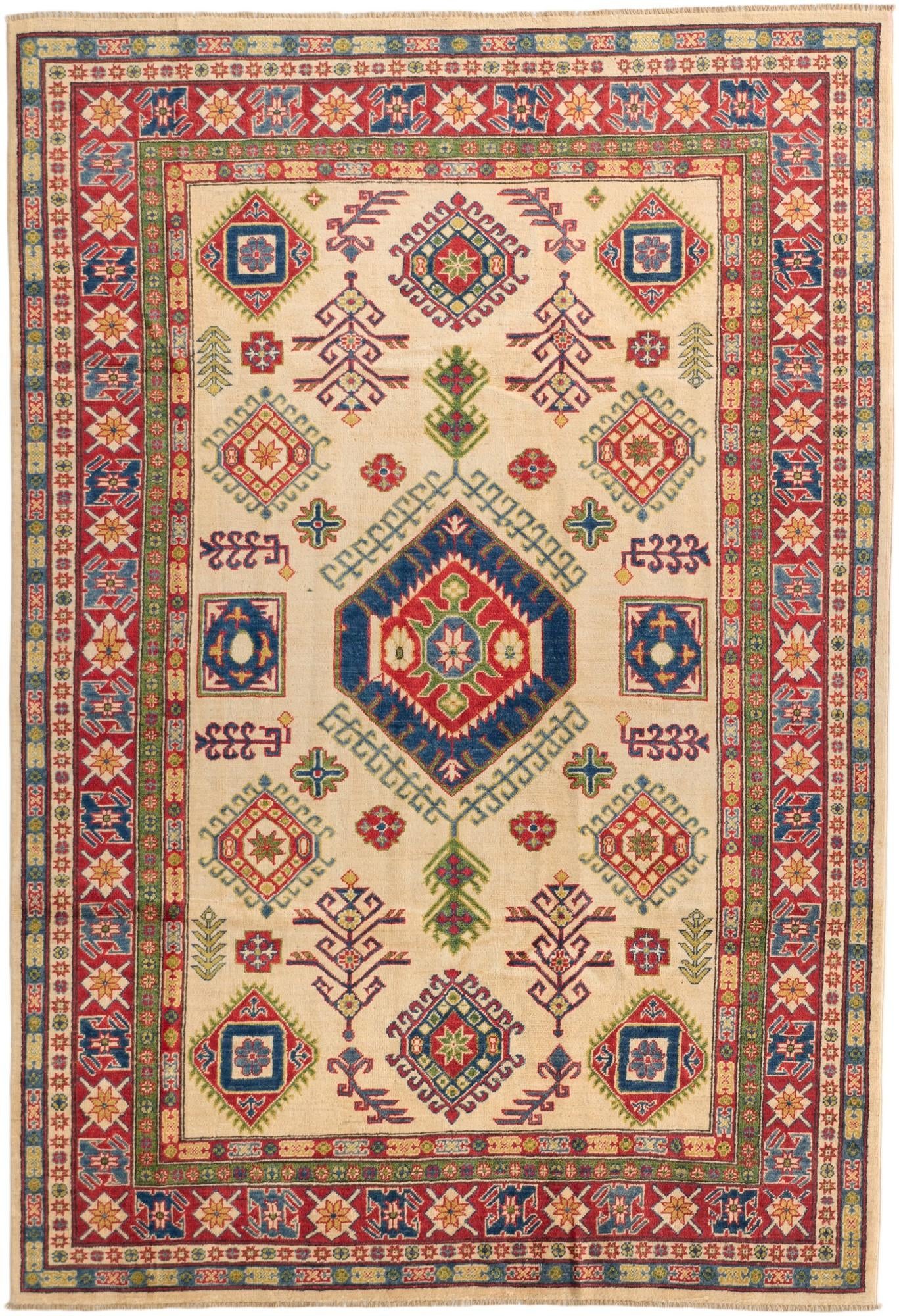 6' 8 x 9' 9 Hand Knotted Kazak Rug