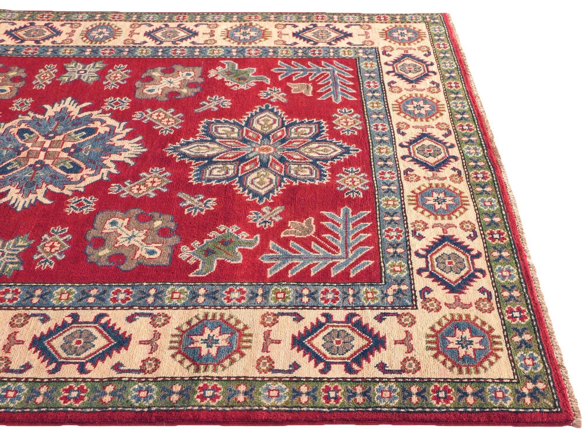Detail image 6 of 10: 5' x 6' 7 Hand Knotted Kazak Rug
